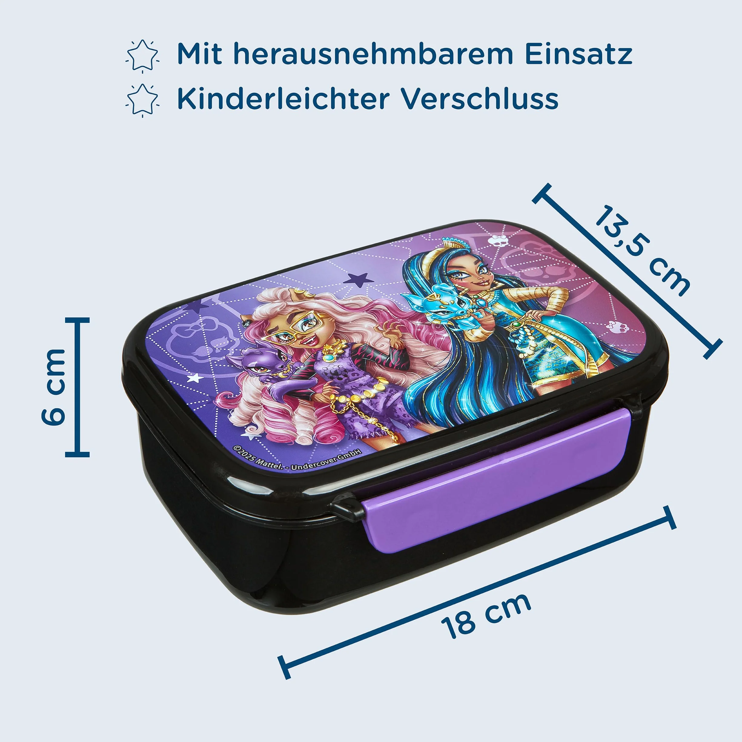 Scooli - Monster High zestaw naczyń dla dzieci - zestaw składający się z pudełka śniadaniowego i butelki na napoje - idealny do szkoły lub przedszkola – od 4 lat – z tworzywa sztucznego – bez BPA