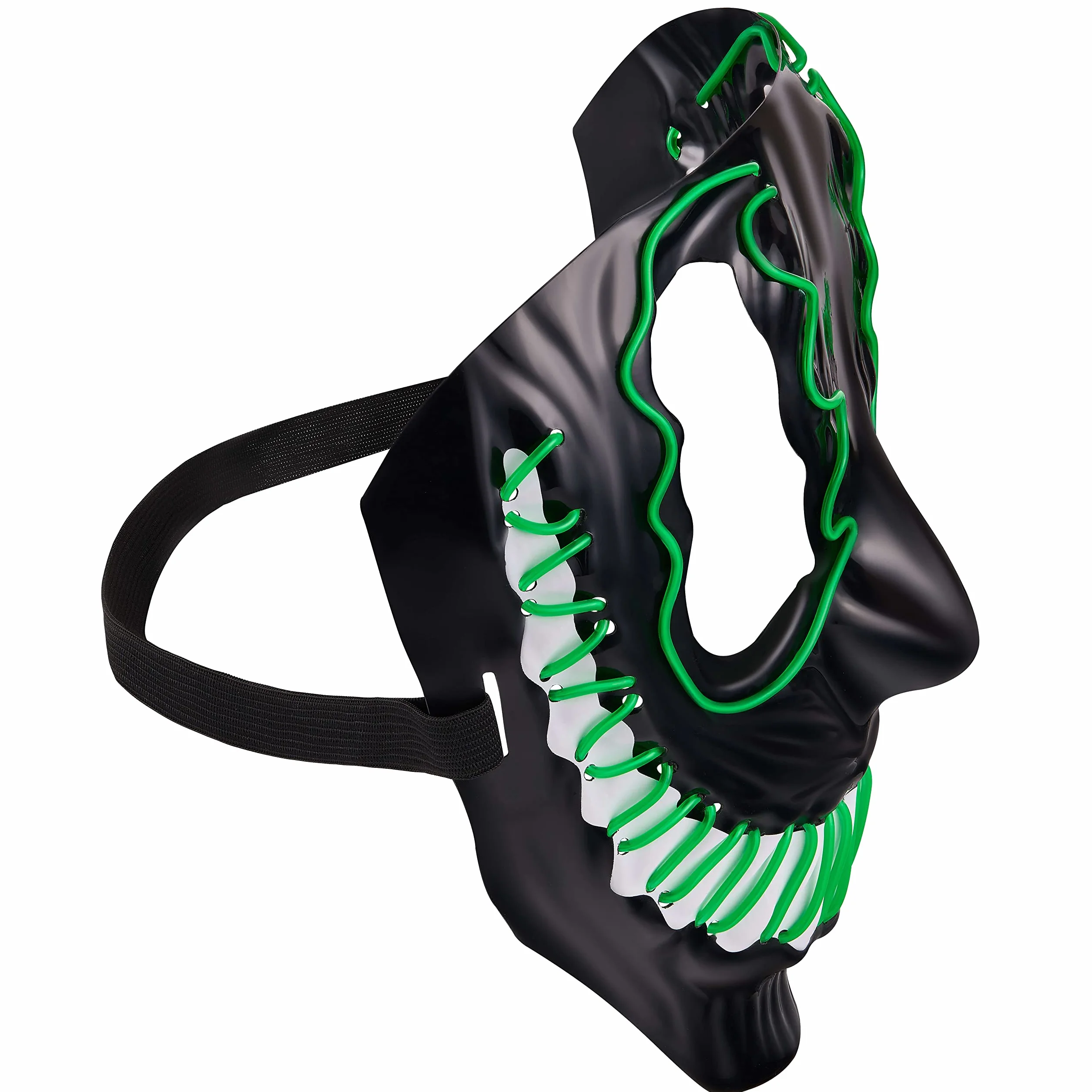 Maska LED Venom z 3 trybami owietlenia - idealna dla DJ-a Techno | Halloween | Cosplay | Karnawa | Straszna maska | Neonowa maska | jako dodatek do kostiumu horroru