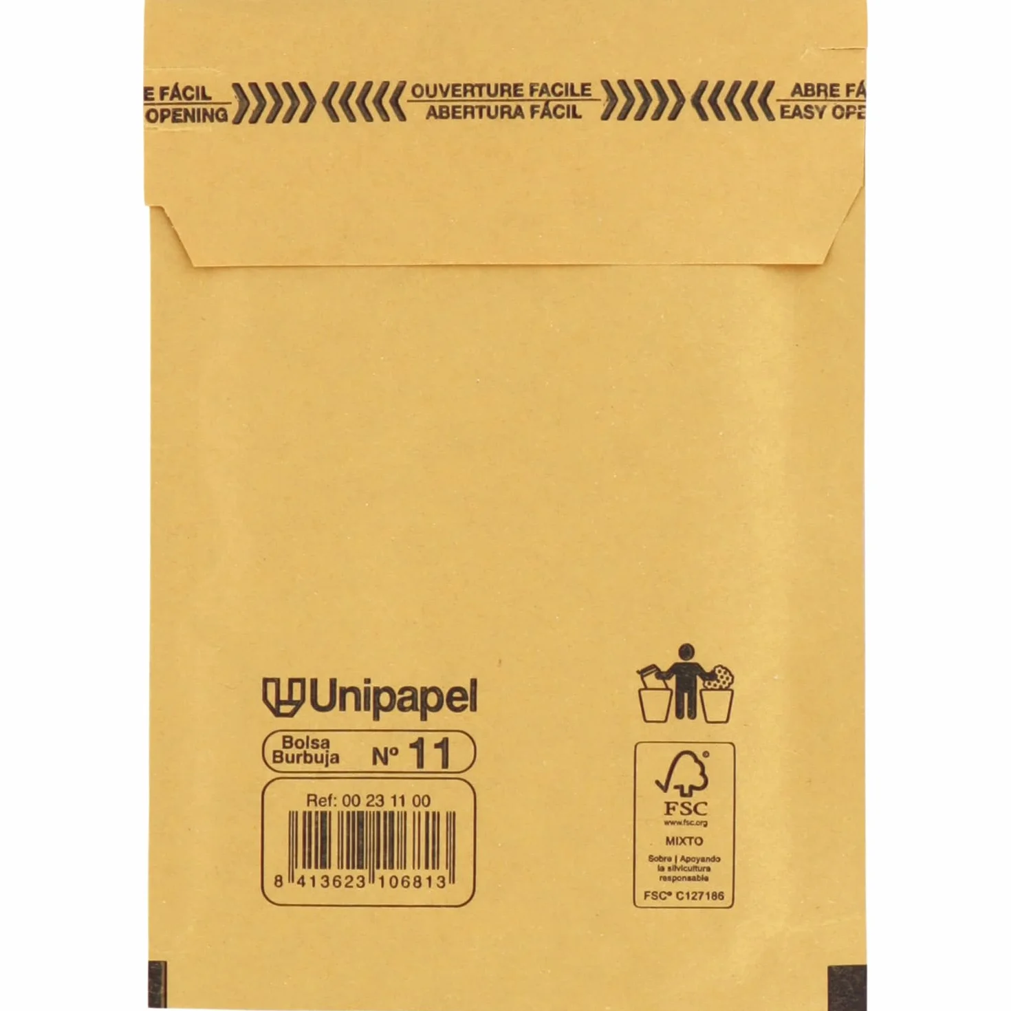 Unipapel | Koperty pikowane Kraft z wewnętrznym papierem bąbelkowym | Nr 11 Wymiary 100 x 165 mm | Zamknięcie samoprzylepne | Opakowanie 10 sztuk | Idealne do bezpiecznej i chronionej wysyłki |