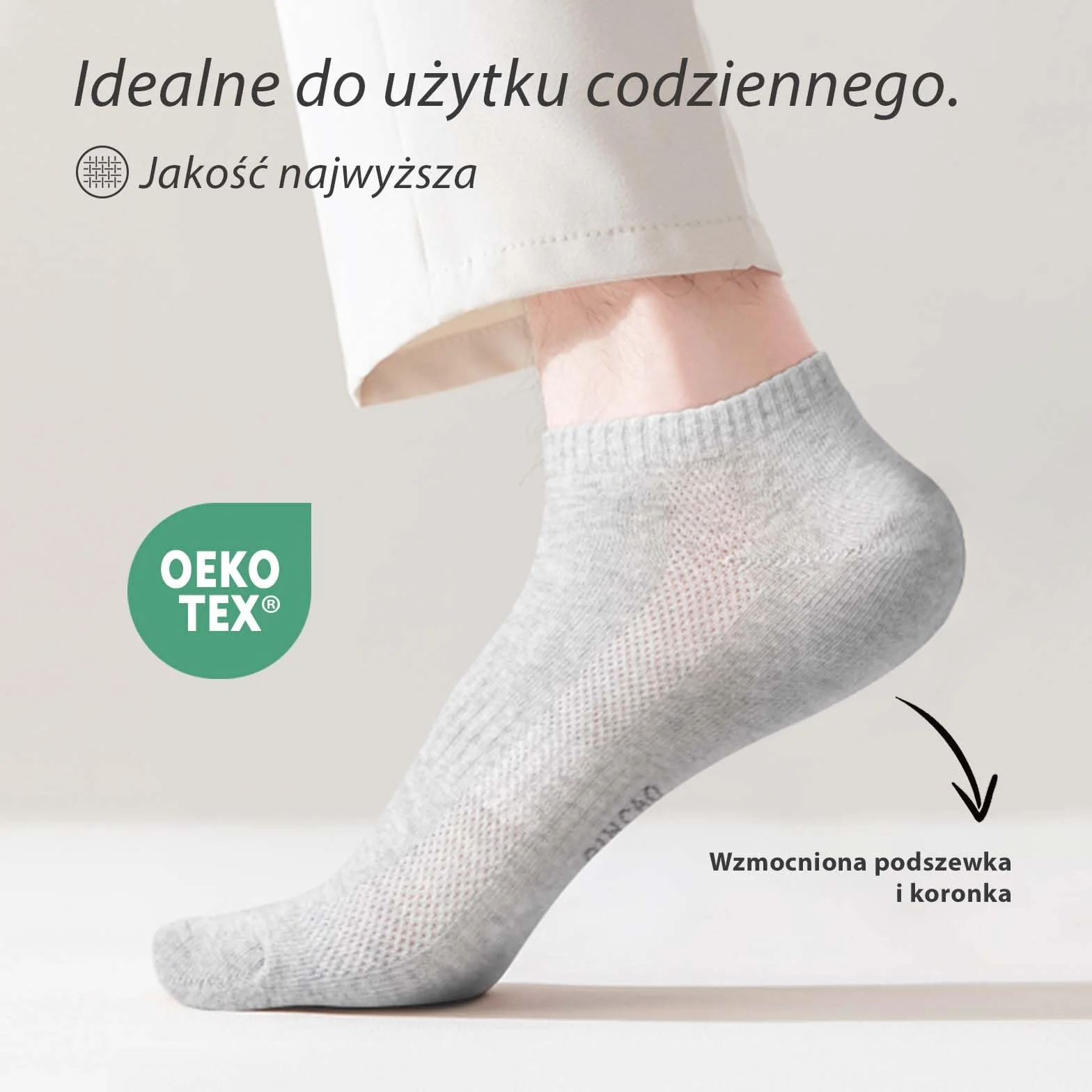 QINCAO Skarpetki do trampek Mężczyźni Kobiety 6/10 par Krótkie półskarpetki Bawełniane skarpetki sportowe Oddychające skarpetki do biegania