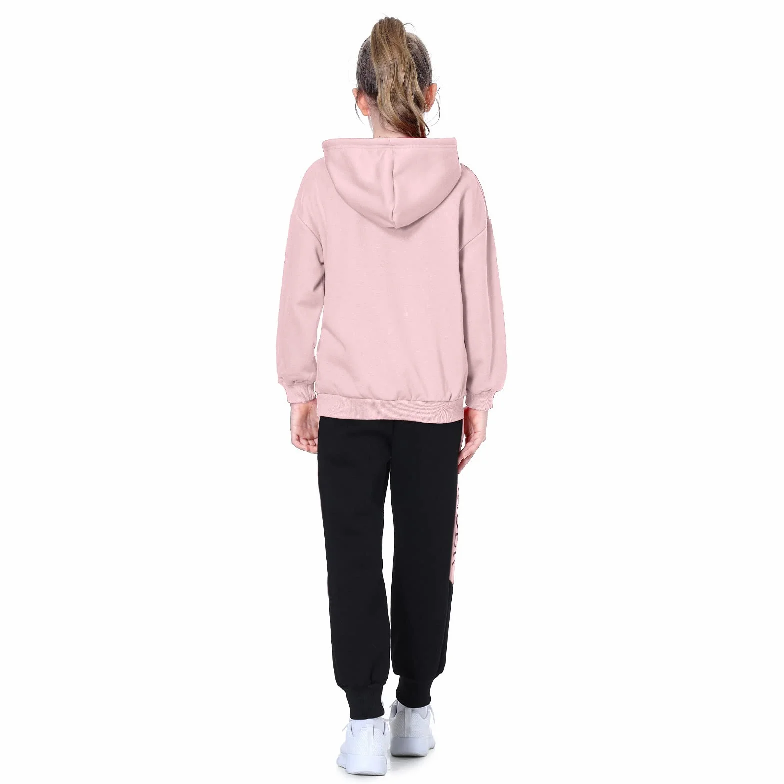 Dres treningowy dla dziewczynek, dres do joggingu, strój sportowy, 2-częściowy zestaw odzieży do joggingu, strój rekreacyjny (bluza + spodnie dresowe), wzór w paski