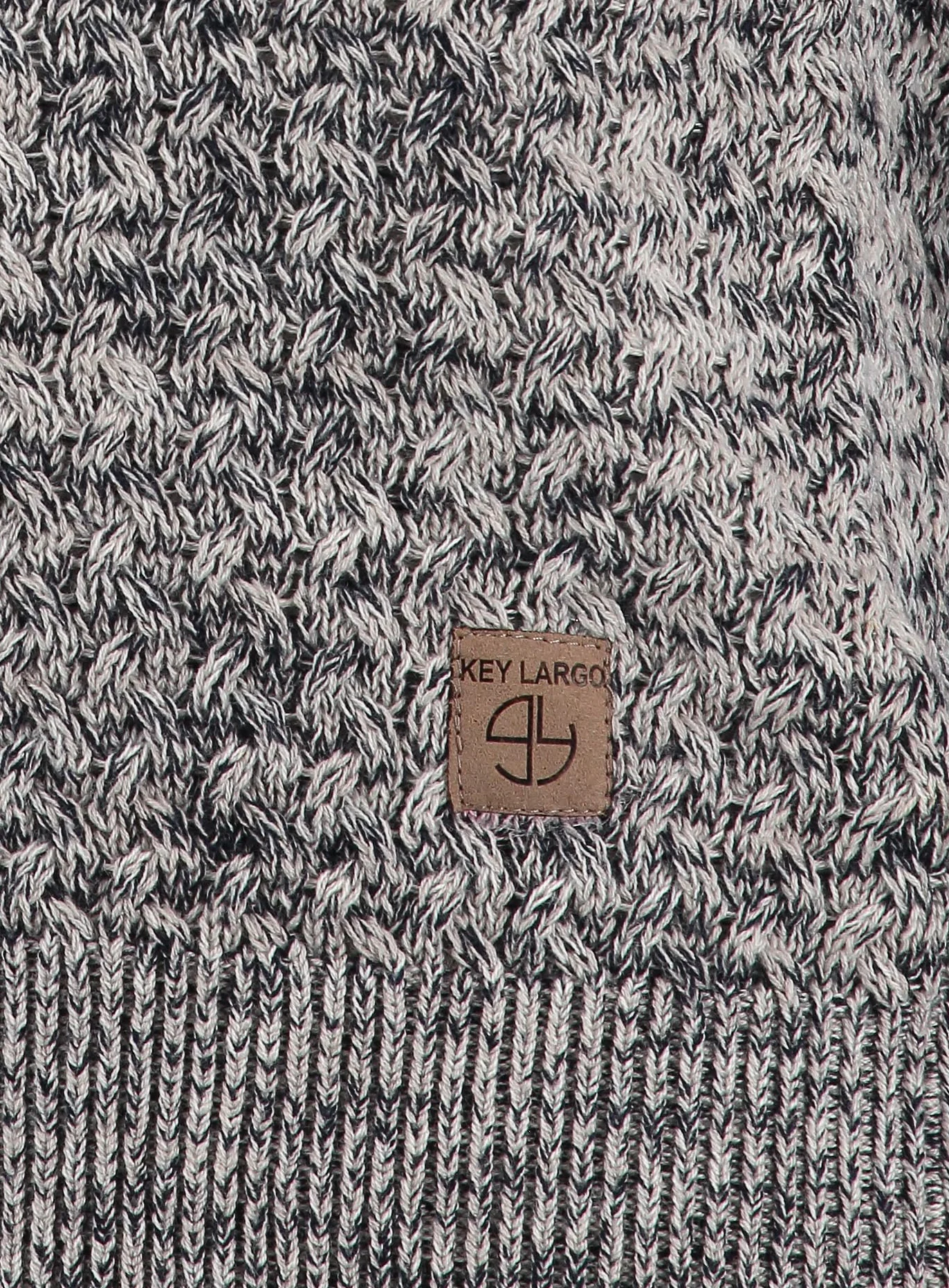 KEYLARGO Como okrągły sweter męski, Jasnoszary (1104), M