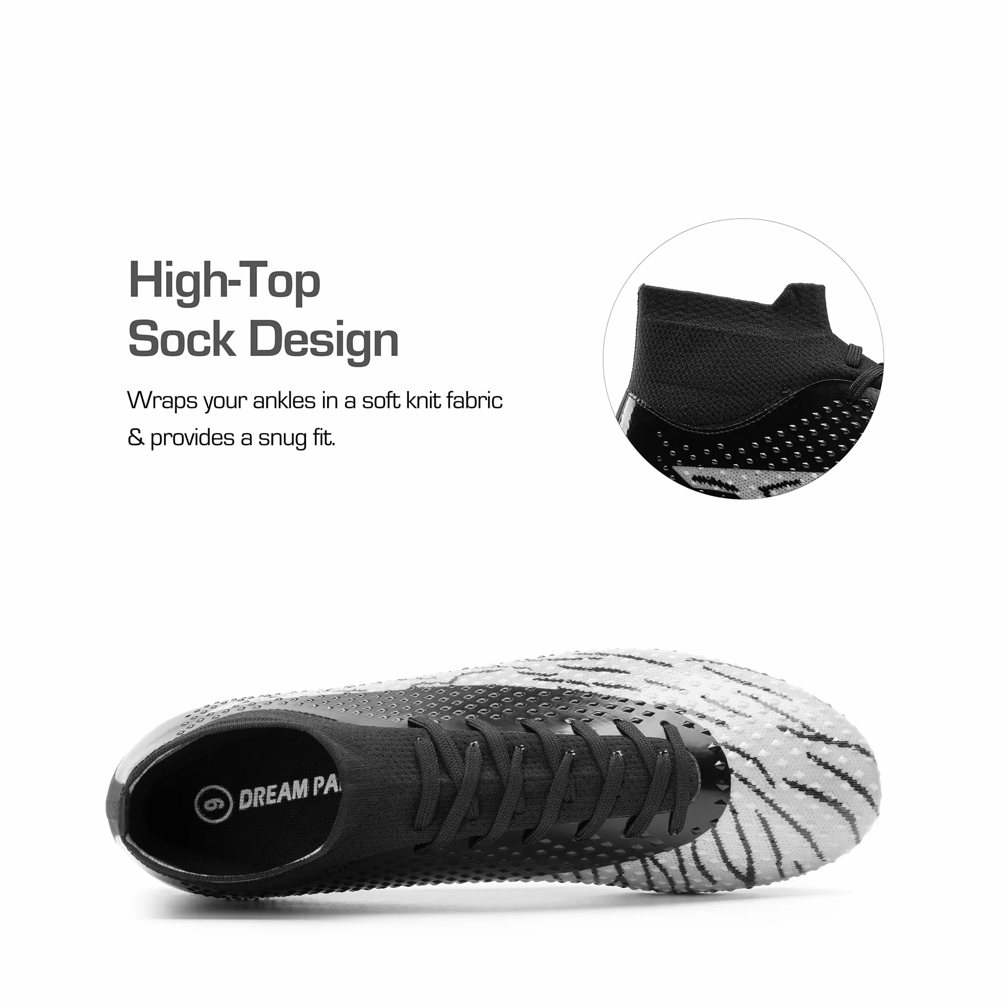 DREAM PAIRS Męskie korki piłkarskie, sportowe buty piłkarskie, wysokie kolce, buty piłkarskie, outdoorowe, do profesjonalnego treningu piłki nożnej, trampki
