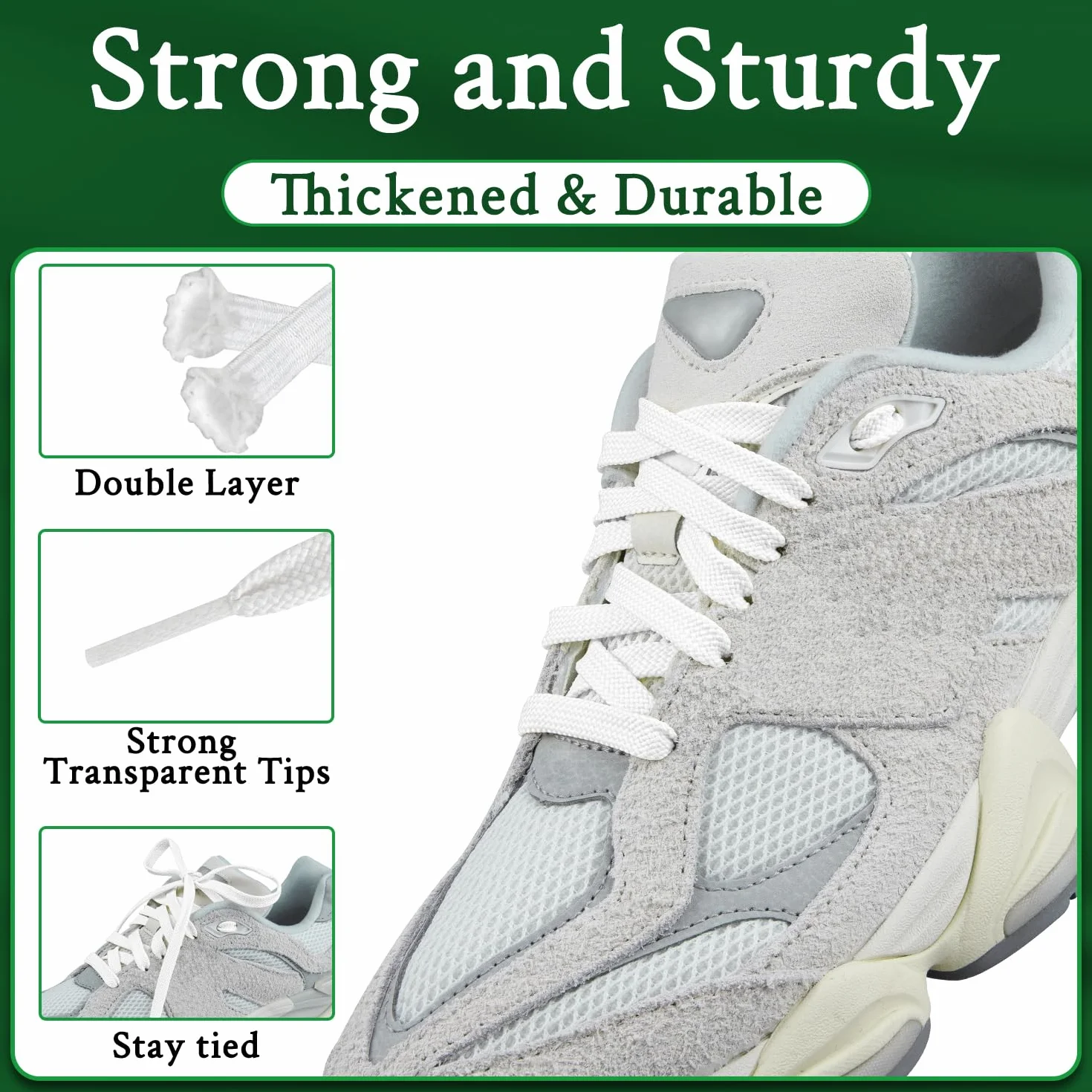 Endoto Sznurówki do New Balance 9060 Butów, 9MM Buty Sportowe Sznurowadła Zamiennik Sznurowadeł Zamienne Shoe Laces Replacement Shoelaces