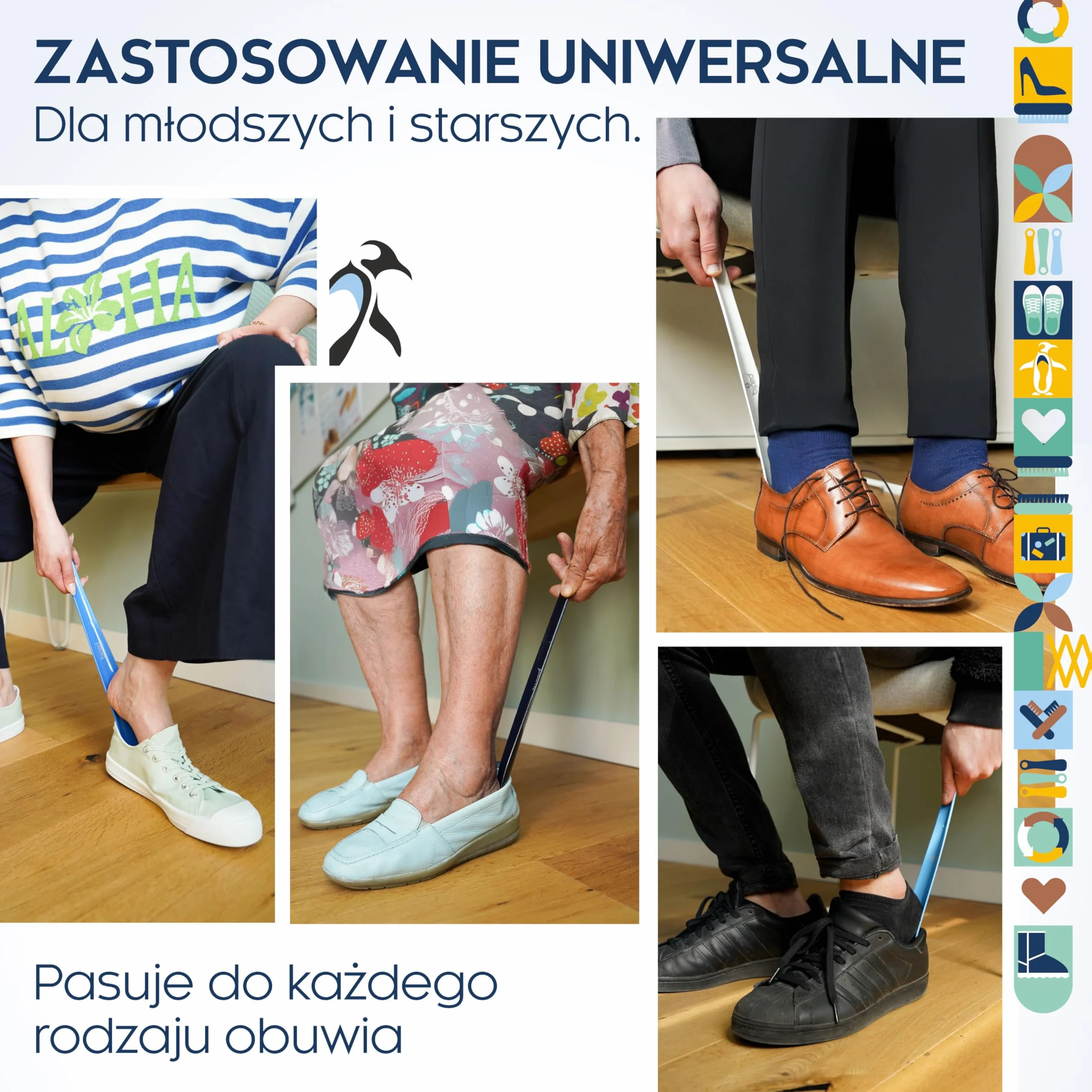 biped łyżka do butów z plastiku 35 cm – mała łyżka z otworem do zawieszenia – praktyczna w domu i w podróży – trwała i stabilna – produkcja niemiecka z1555