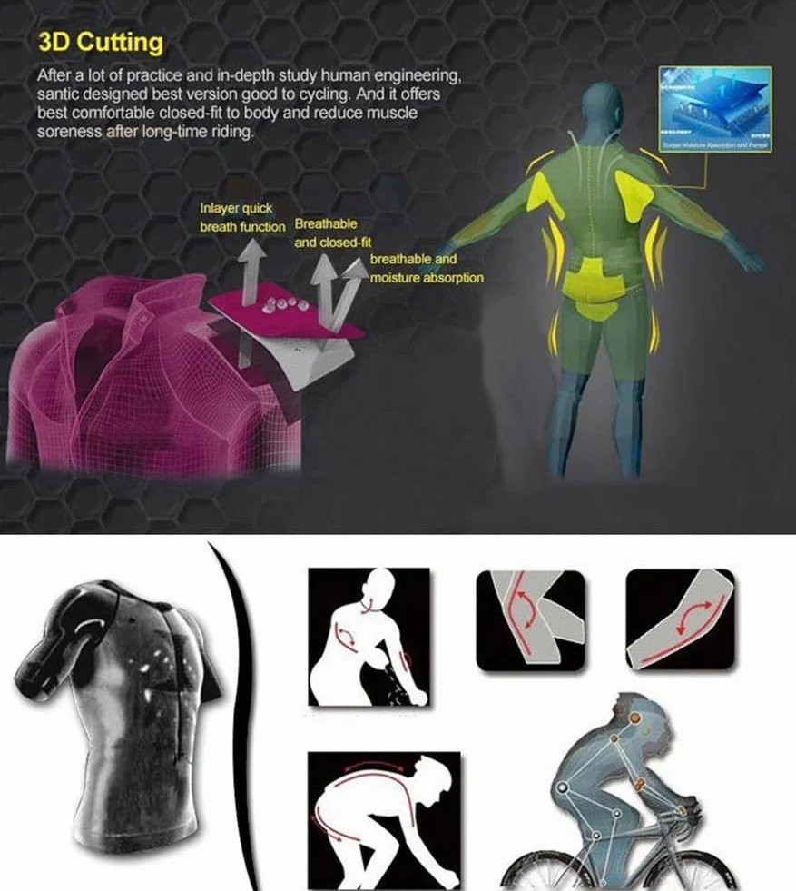 Garnitur rowerowy Zespół Triathlon Garnitur Damski Jersey Rowerowy Skinssuit Lato Zestaw Rowerów Z Długim Rękawem Body ŻEL Podkładka (Color : 13, Size : Medium)