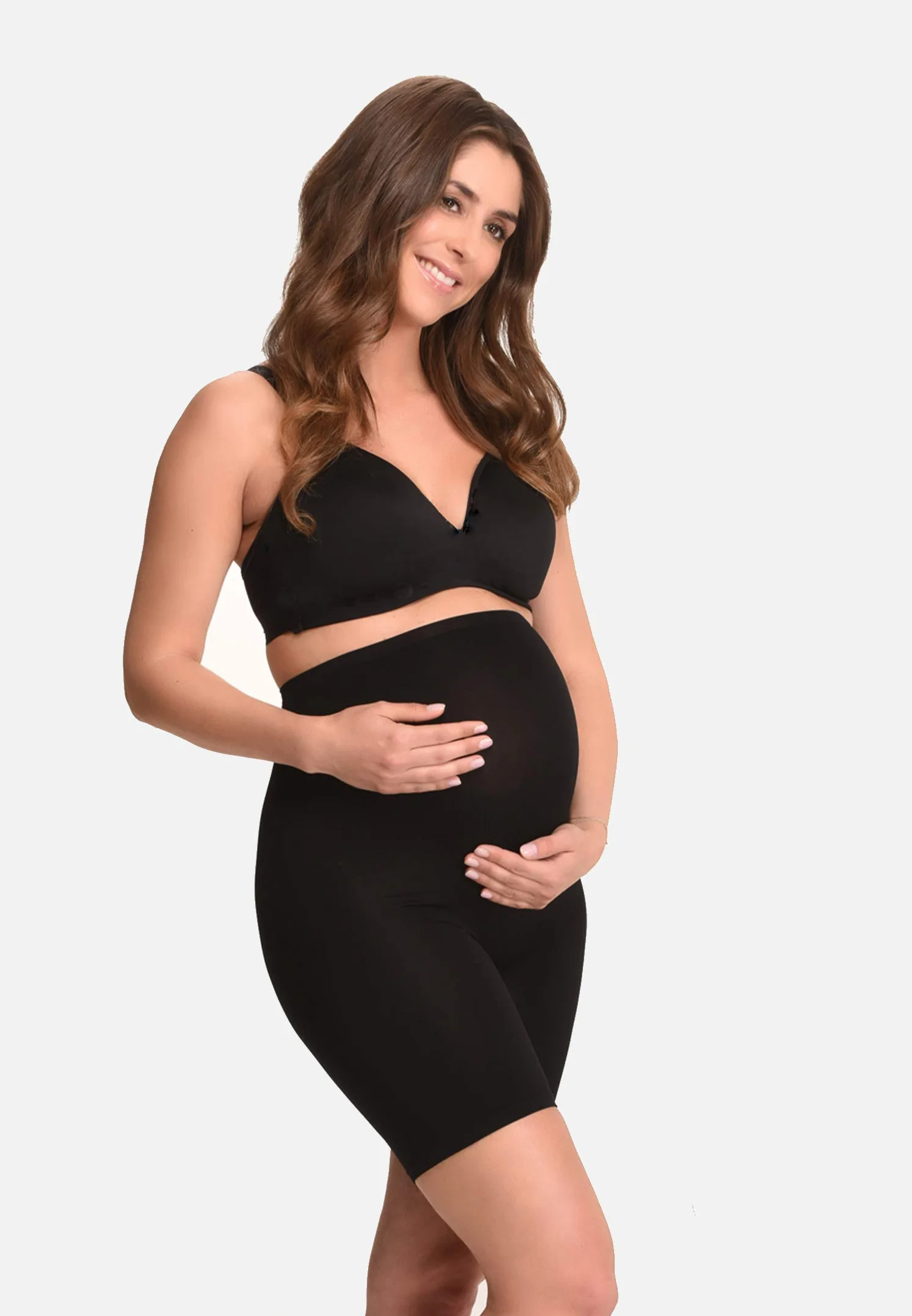 MAMSY bezszwowe szorty ciążowe z efektem modelującym