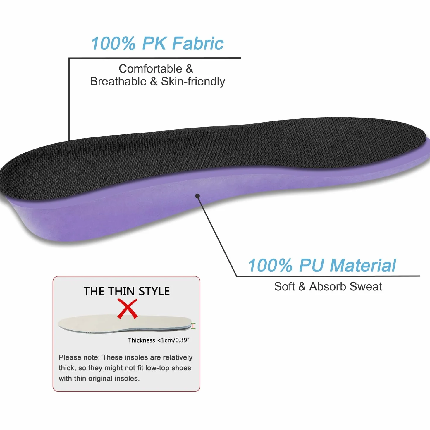 Endoto Wkładki do Vans Pro Butów, Zamiennik Super Miękka Wkladka Zamienne Insoles Replacement Insert-37 EU