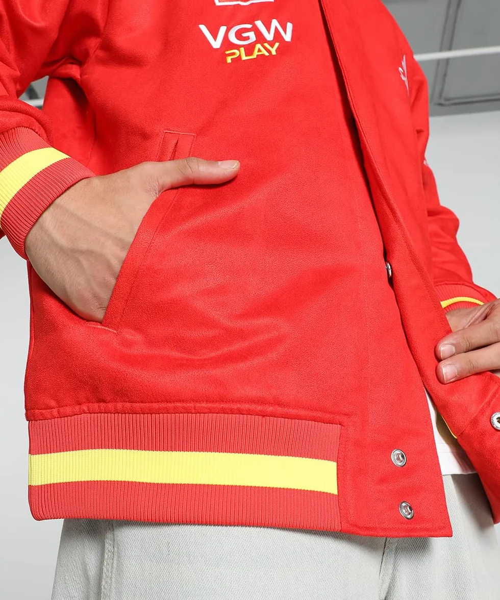PUMA Scuderia Ferrari 2024 męska czerwona spalona kurtka kolegialna