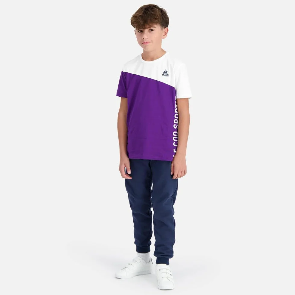 Le Coq Sportif Podkoszulek Uniseks - dzieci Bat Tee Ss N°1 Enfant N.o.w/Violet J.
