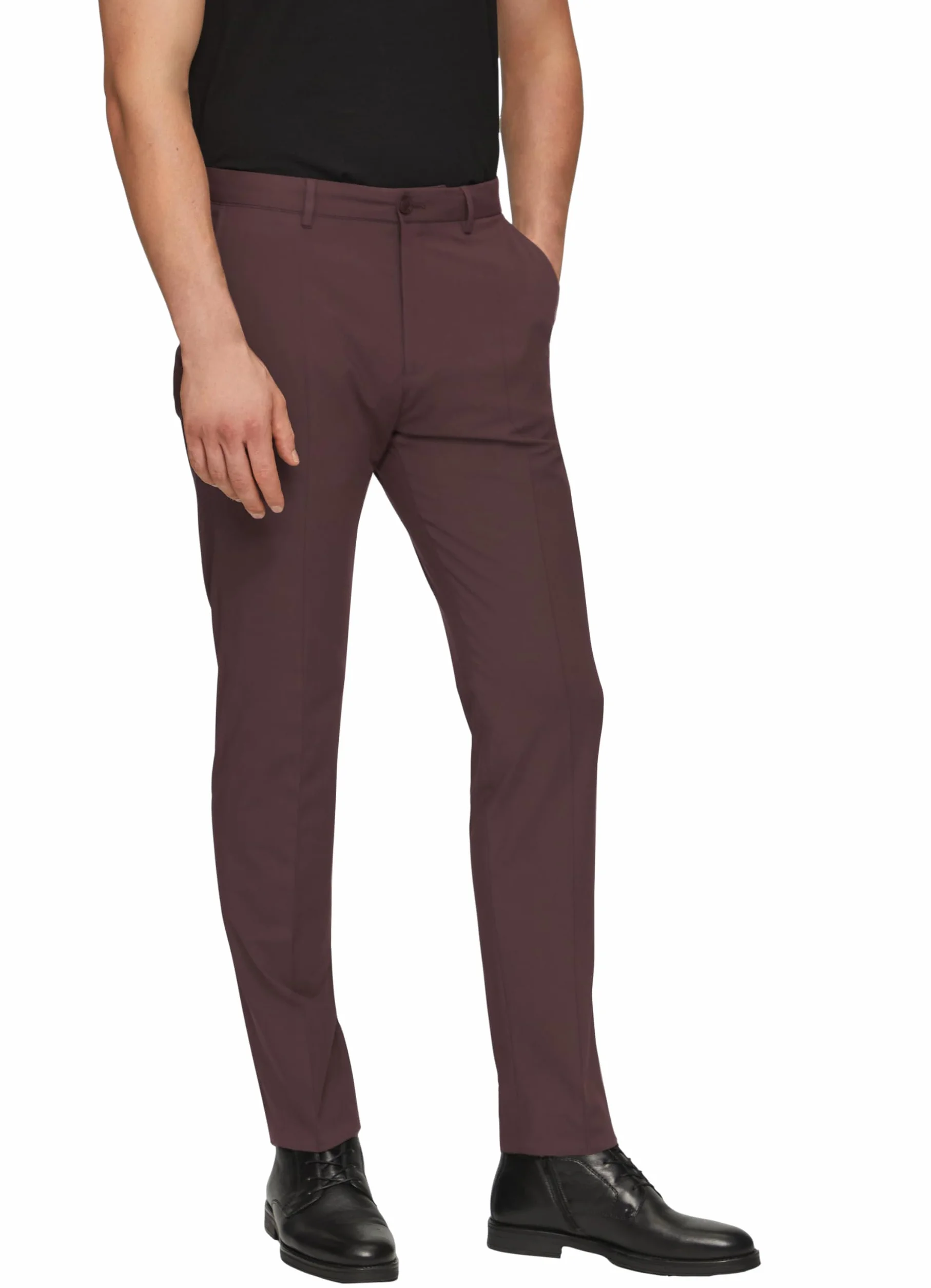 s.Oliver BLACK LABEL Męskie spodnie garniturowe, mieszanka wełny slim fit, czerwony, 52