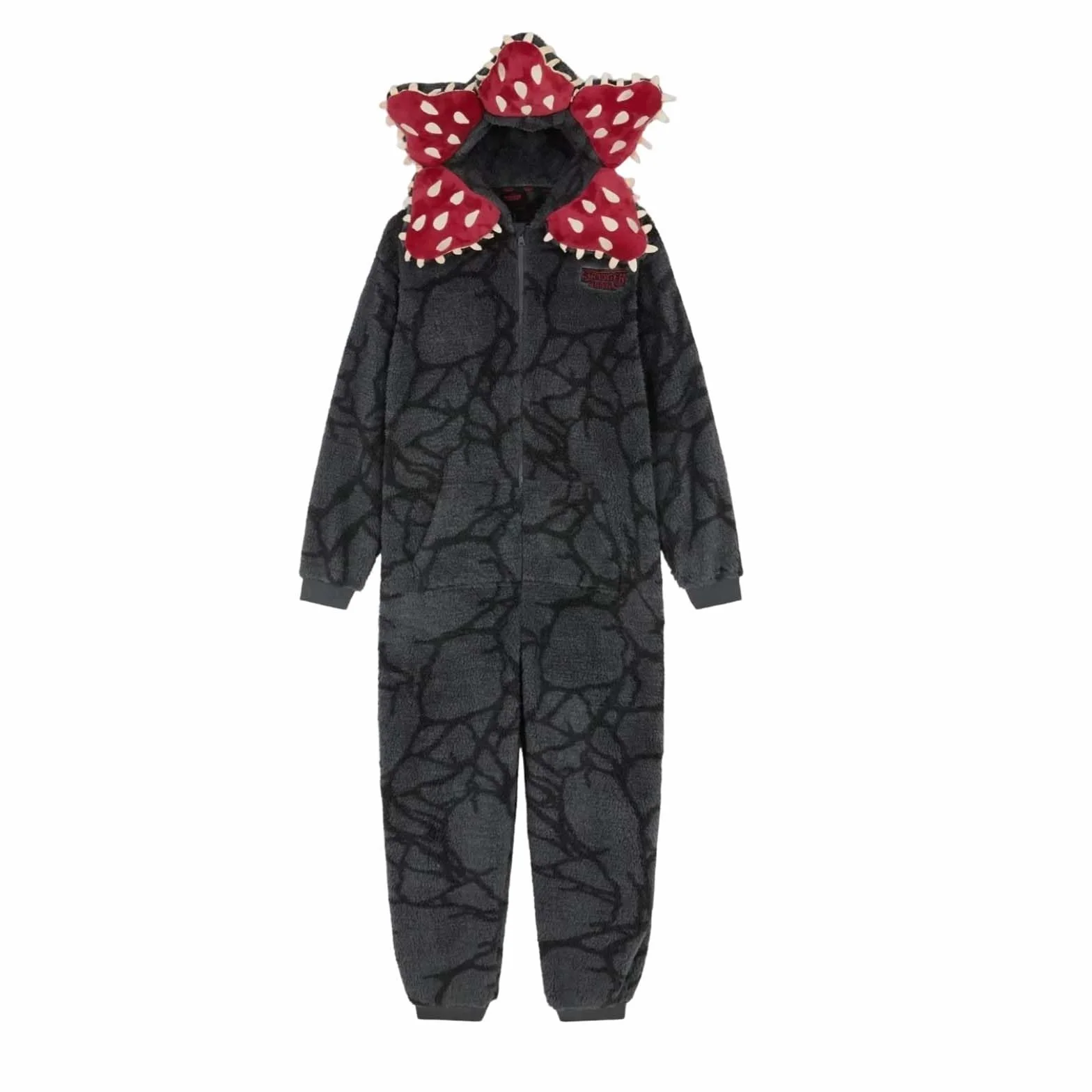 Unisex 3D Demon piżama z długim rękawem jednoczęściowa piżama Demogorgon Onesie bluza z kapturem polarowa bielizna nocna zima Boże Narodzenie piżama dla kobiet mężczyzn