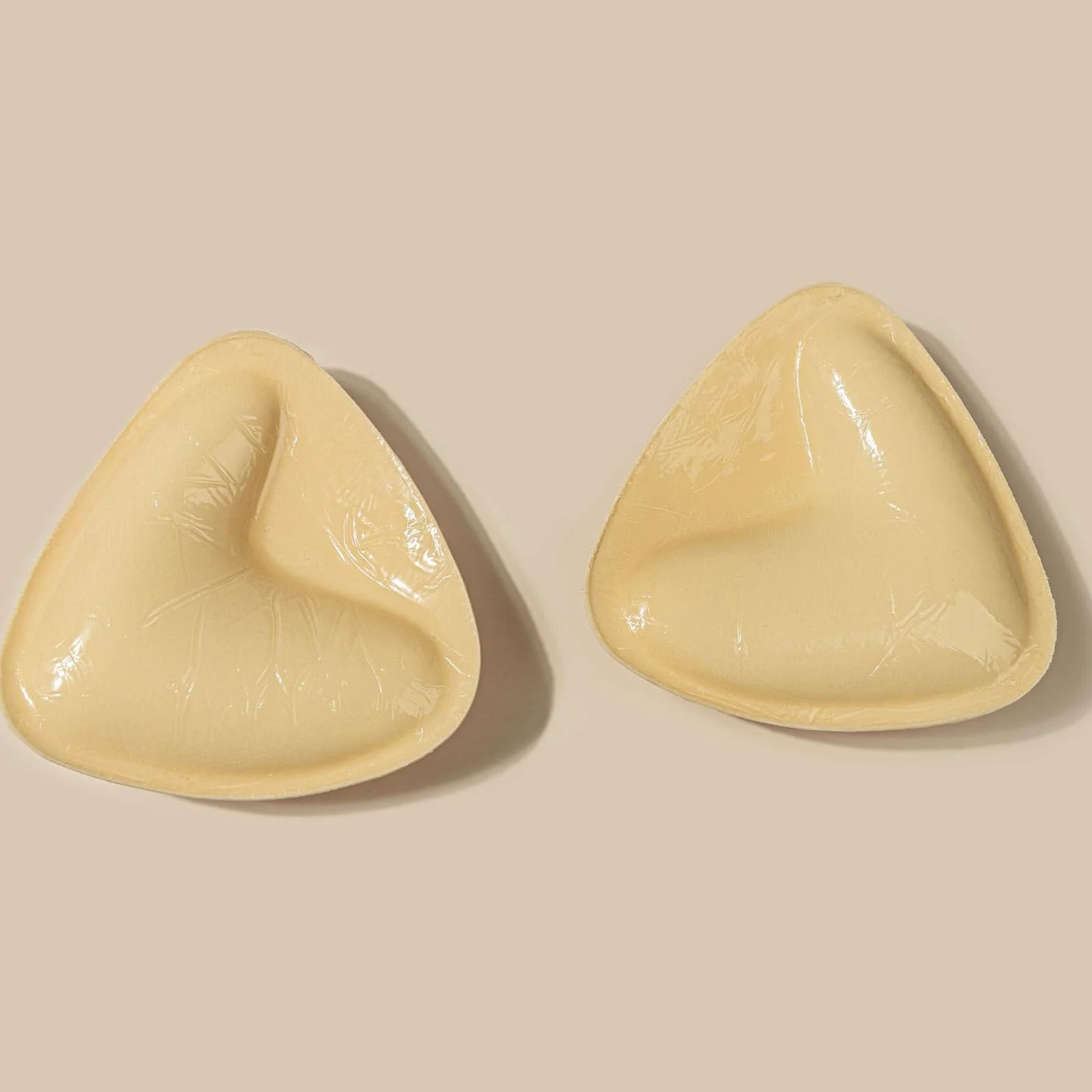Strapless Sticky Bra, Reusable Silicone Breast Enhancement Inserts with Invisible Lift Effect, Adhesive Bra Pads for Dress, Bikini, Casual Wear, Athletic Clothing, Women, Beige