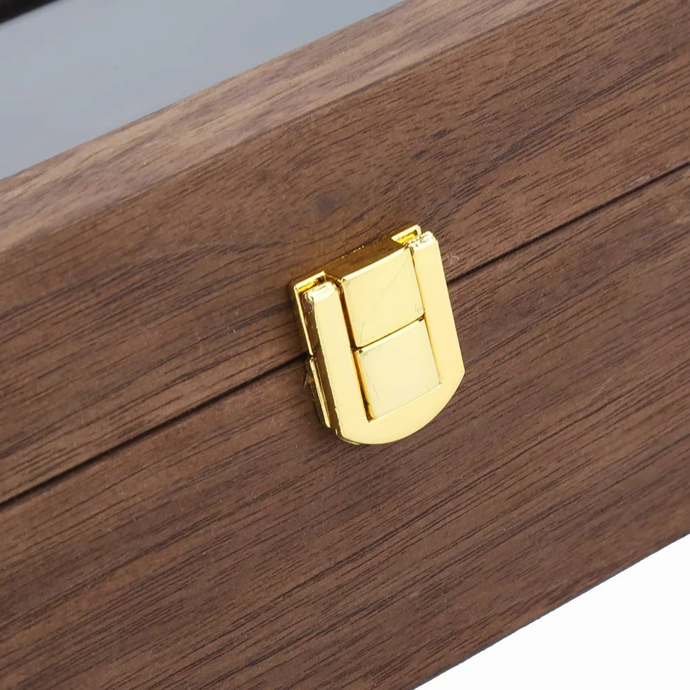ZJchao Drewniany organizer do przechowywania zegarków, pudełko z czarnego orzecha z przezroczystą pokrywką, pudełko na 3 zegarki, eleganckie etui do przechowywania, trwały stojak na zegarki.