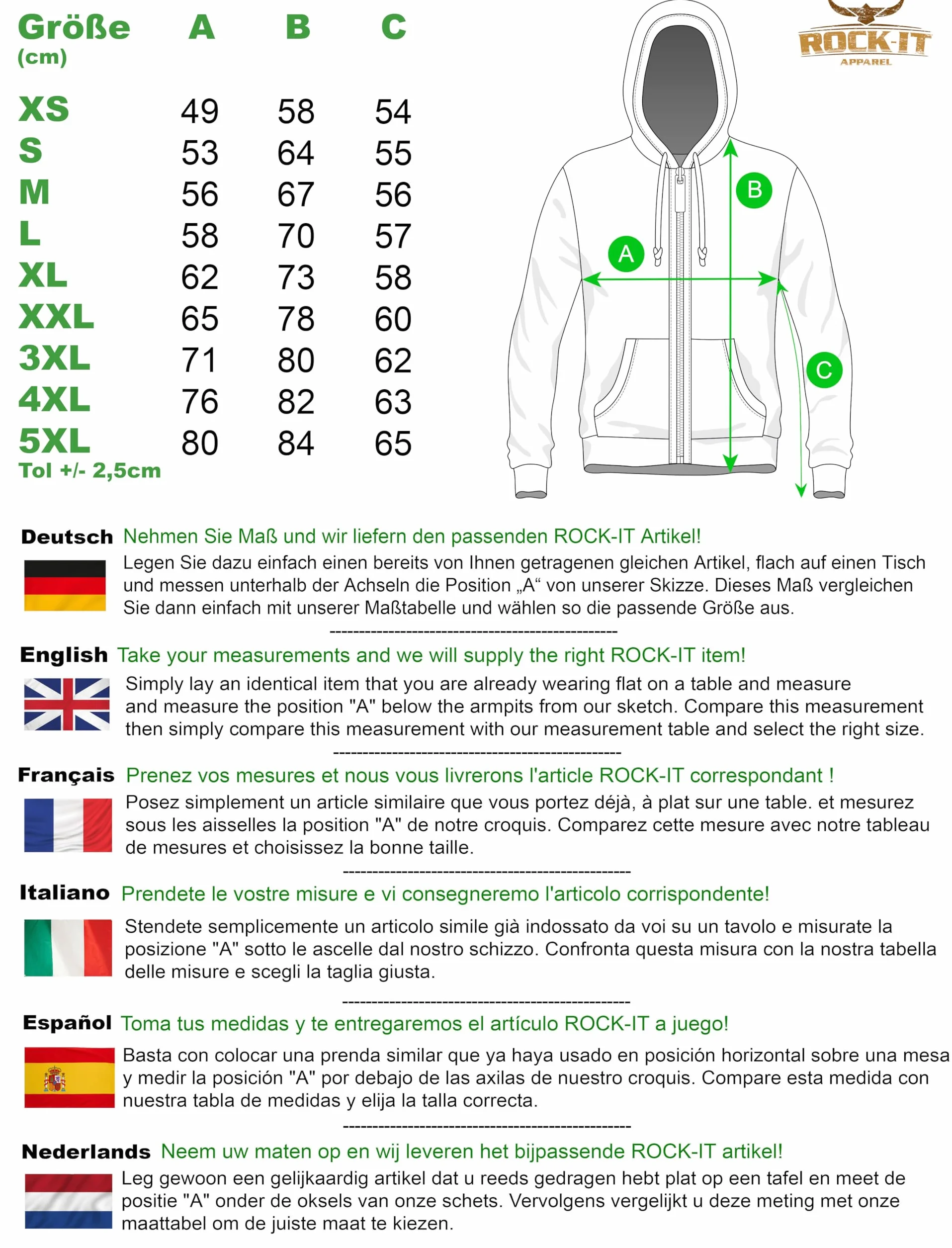 ROCK-IT Apparel Bluza z kapturem dla mężczyzn z zamkiem błyskawicznym – miękka, gruba tkanina najwyższej jakości – kurtka robocza z kapturem [rozmiary S-5XL] Rozmiary standardowe
