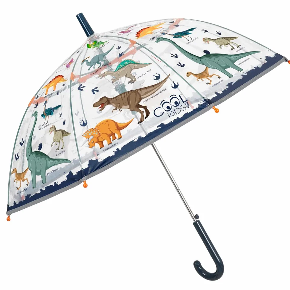 Parasol Dzieci 4 5 6 7 Lat Automatyczny - Wiatroodporny Odblaskowymi Detalami dla Chłopców - Długi Parasol Przezroczysty Solidny - Materiału POE Średnica 74 cm PERLETTI