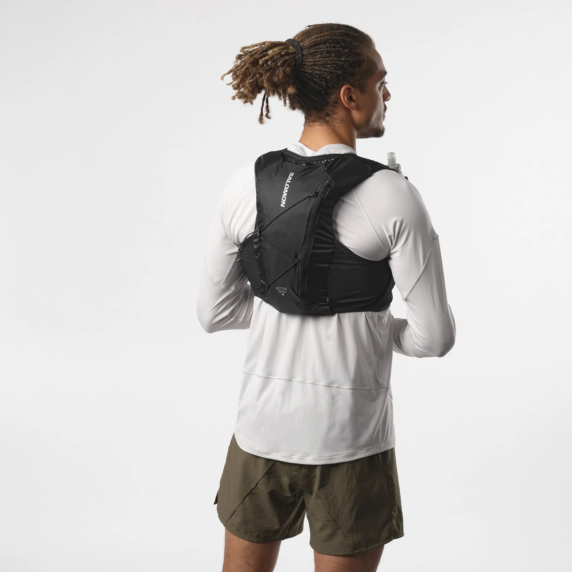 Salomon Active Skin 4 kompatybilna z piersiami, uniseks, kamizelka do biegania, szlak turystyczny, 4 l, precyzyjne dopasowanie, łatwy dostęp, precyzyjne dopasowanie i zoptymalizowane przechowywanie,