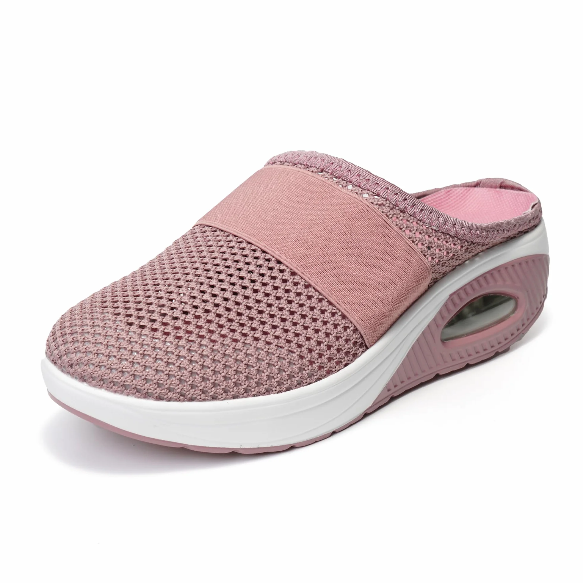 JOMIX Ortopedyczne buty damskie, buty zdrowotne, sandały, na lato, miękki obcas na koturnie, z zapięciem na rzepy, antypoślizgowe buty domowe