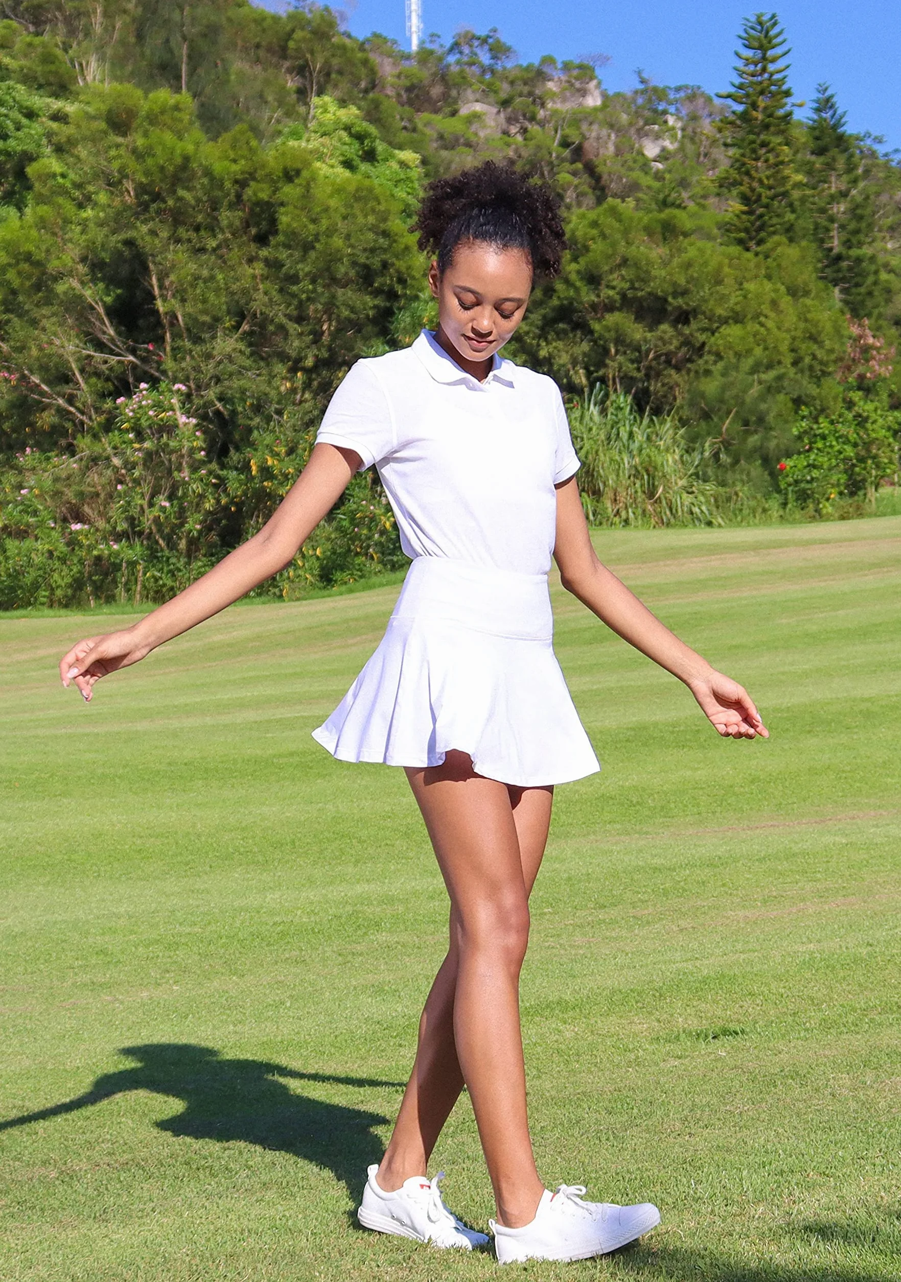 ThreeH Spódnice tenisowe spódnice plisowane golf wysoki stan sportowe spódnice treningowe spódnica sportowa z 4 kieszeniami