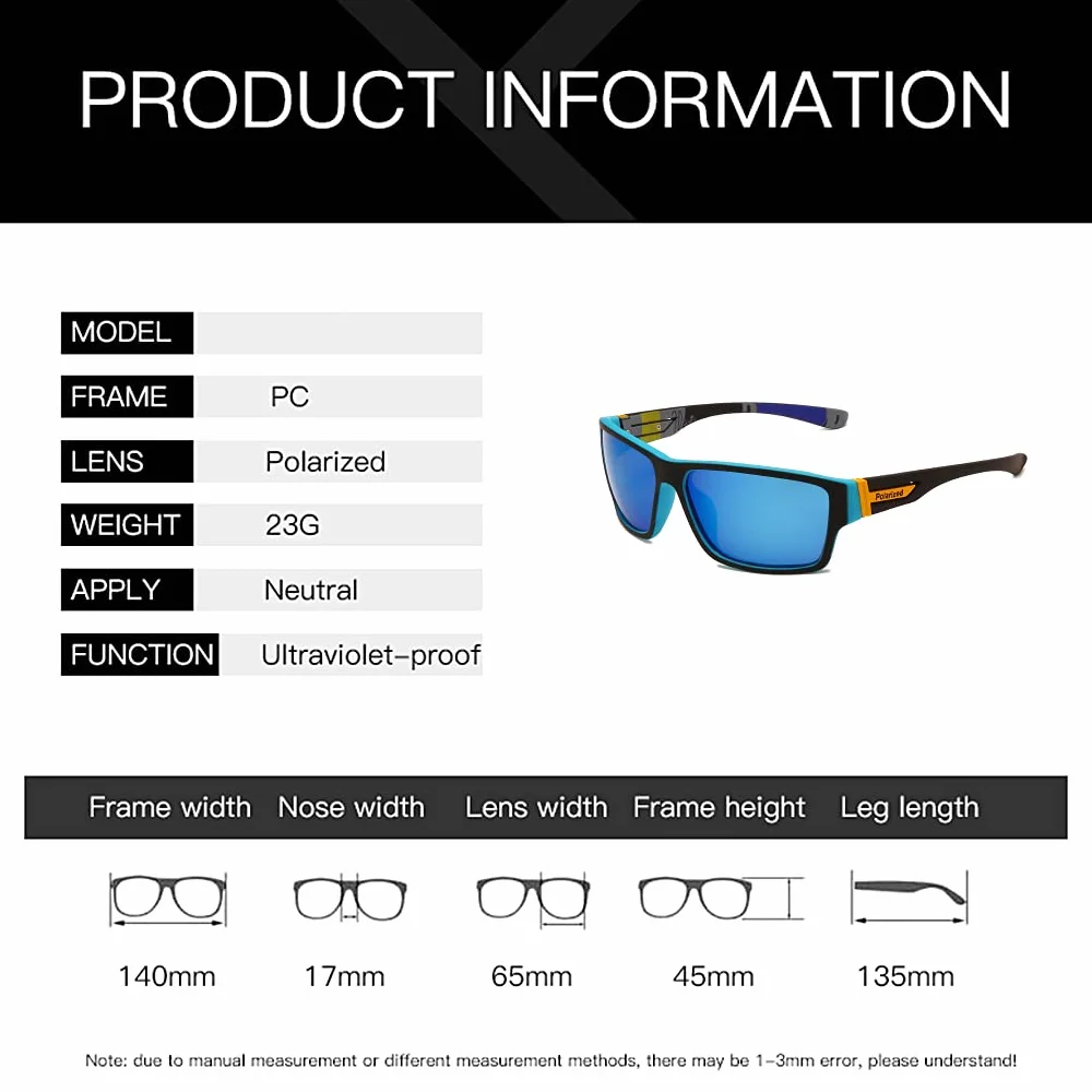 Long Keeper Polaryzowane sportowe okulary przeciwsłoneczne lekkie męskie damskie okulary przeciwsłoneczne do jazdy na rowerze do biegania wędkarstwa golfa jazdy na rowerze owijane wokół kwadratowych