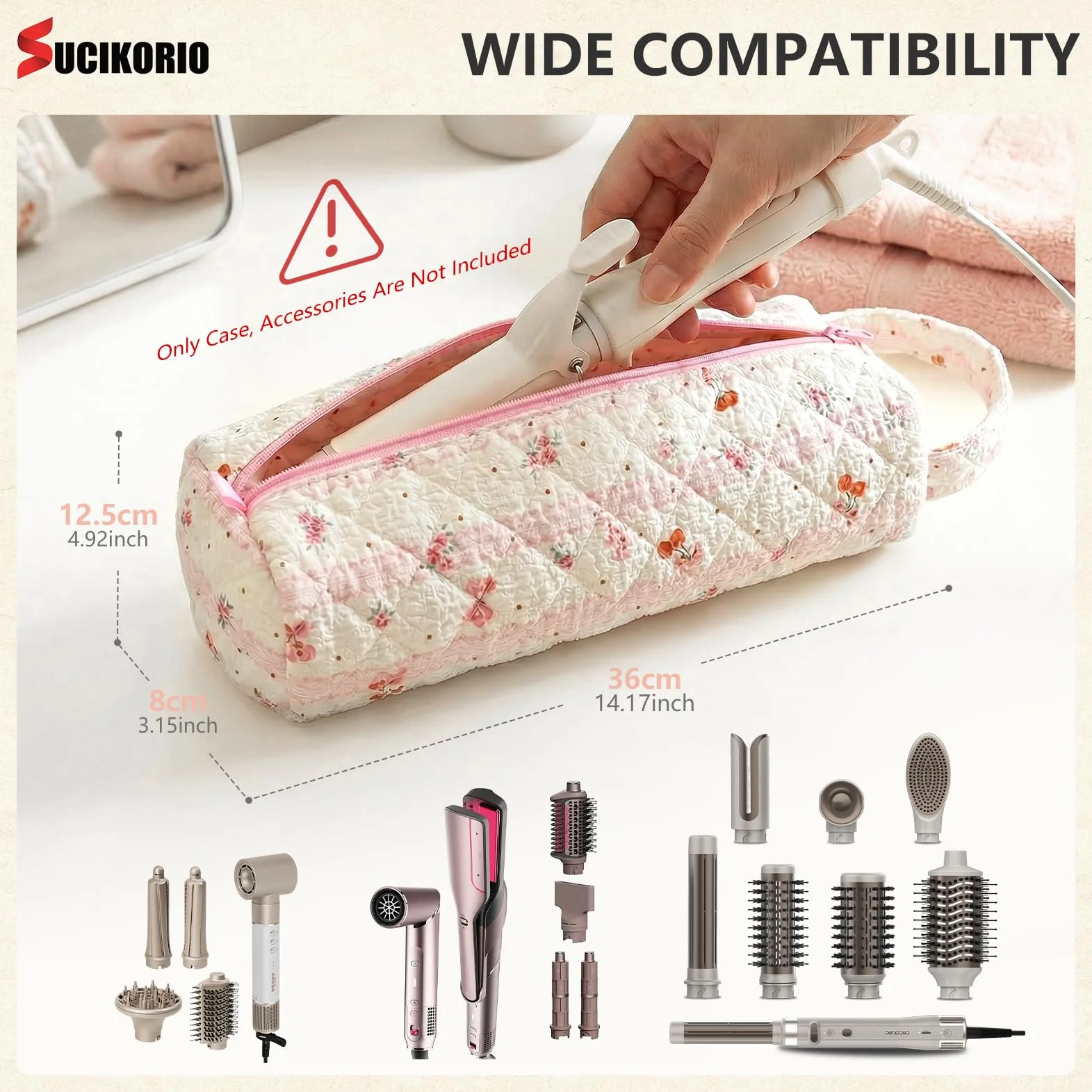 Torba Podróżna do Stylizatora Dyson Airwrap Etui Podróżne Przenośna Torba do Przechowywania Suszarki do Włosów Kompatybilna z Suszarką Dyson Airstraight Shark Flexstyle Torby Suszarek Włosów