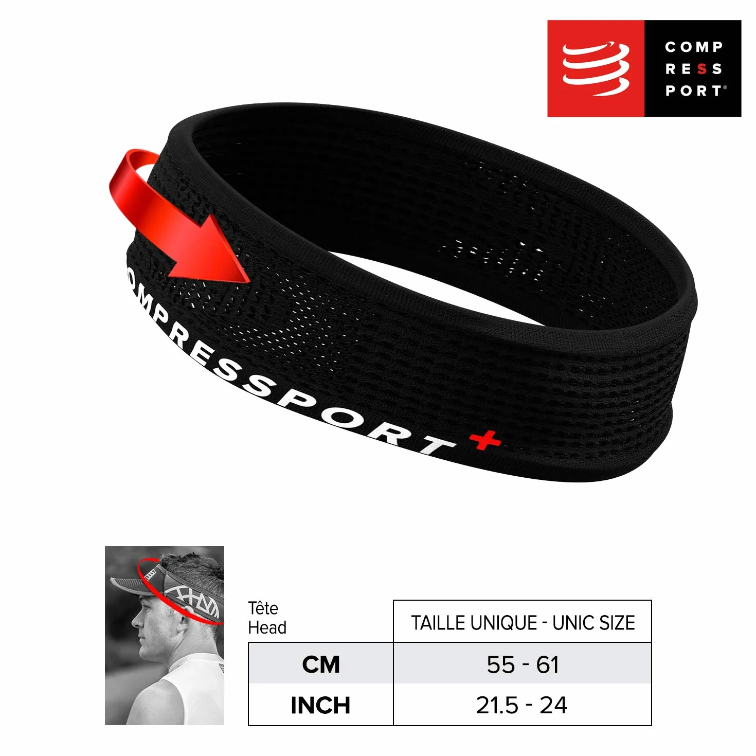 COMPRESSPORT Cienka opaska na głowę wł./wył. Cinta antitranspiracion de correr
