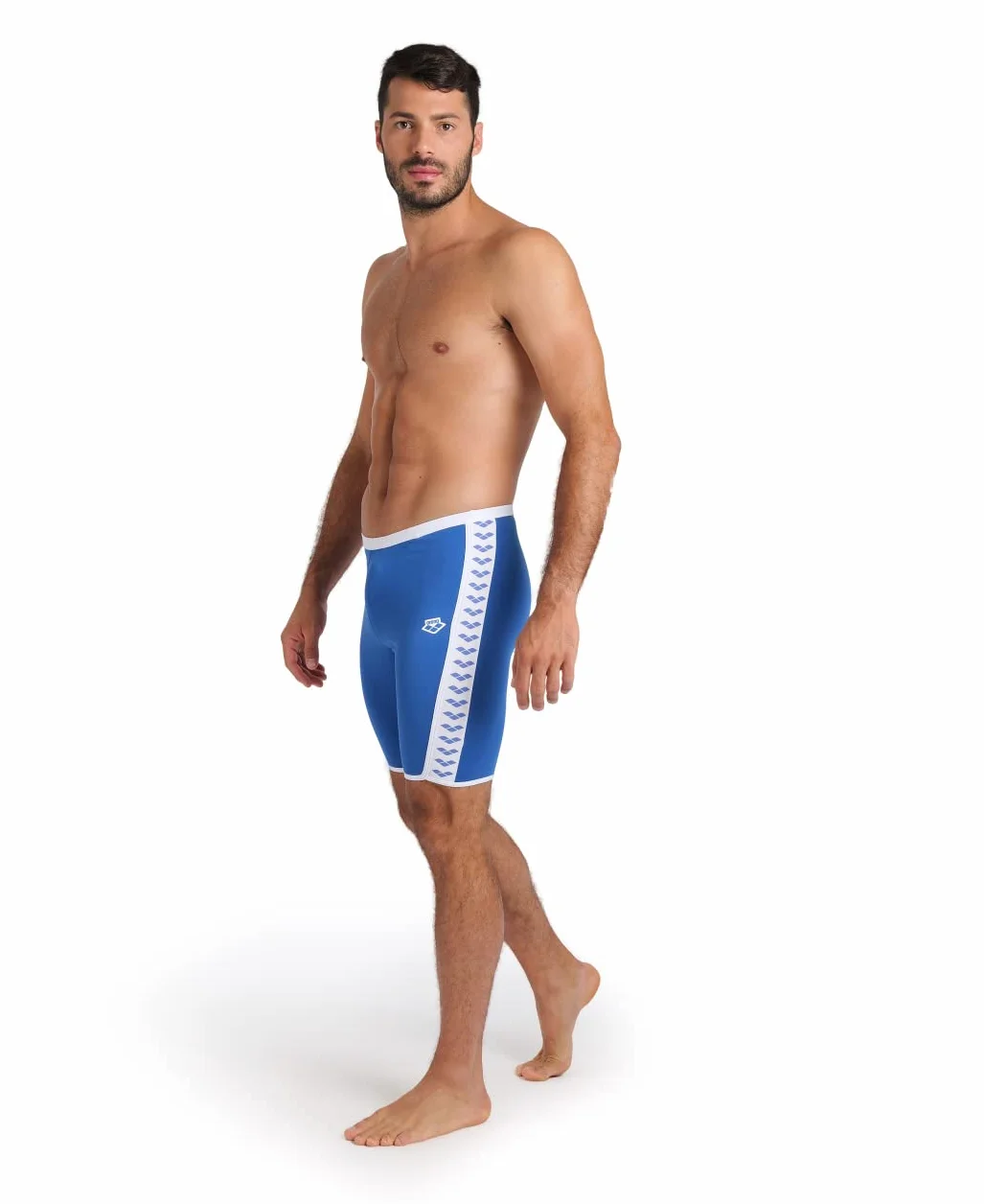 Arena Męskie Performance Icons Solid Swim Jammer Trunks, Logo królewskie/białe, 48