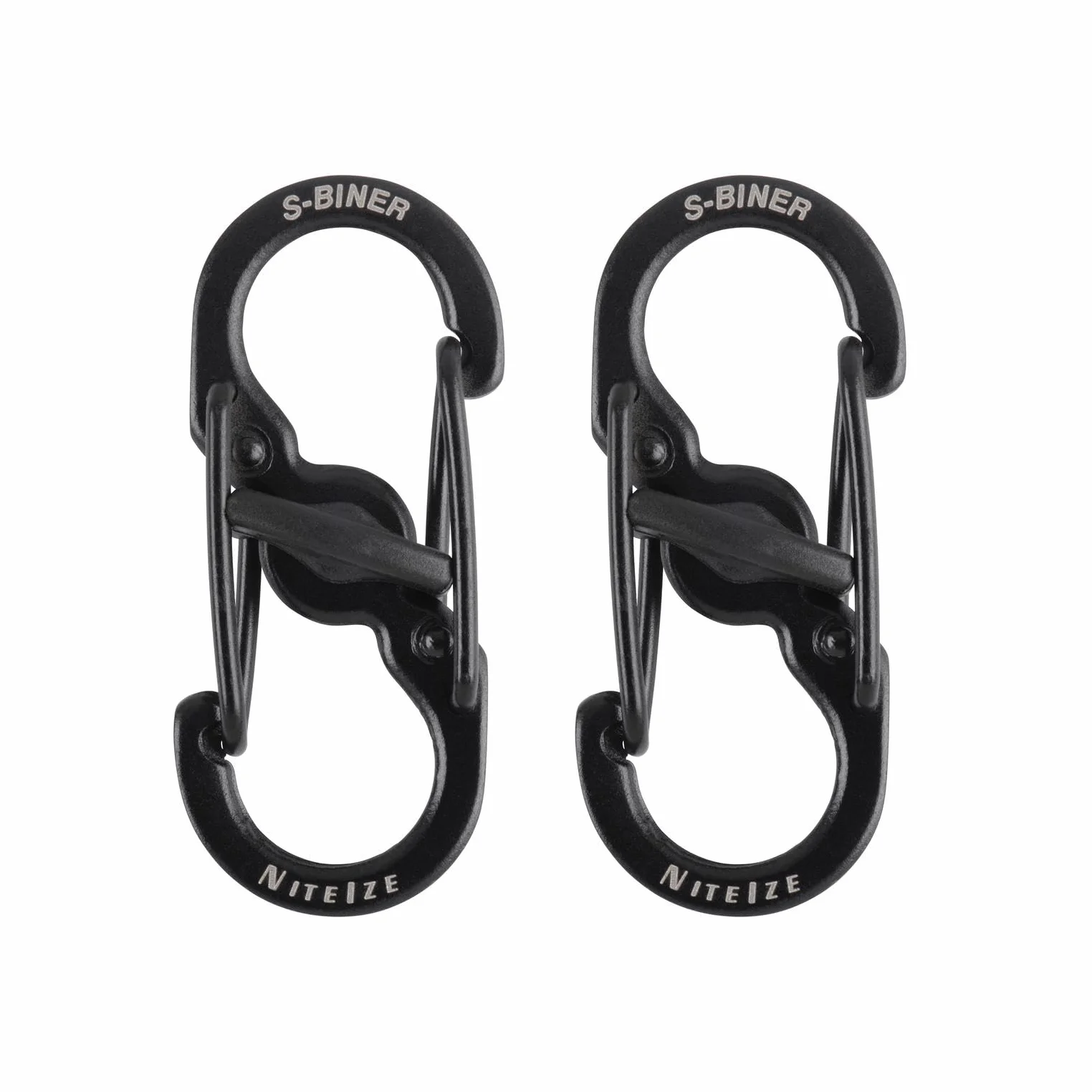 Nite Ize S-Biner Micro Lock Mini karabińczyk ze stali nierdzewnej, czarny, 2 sztuki