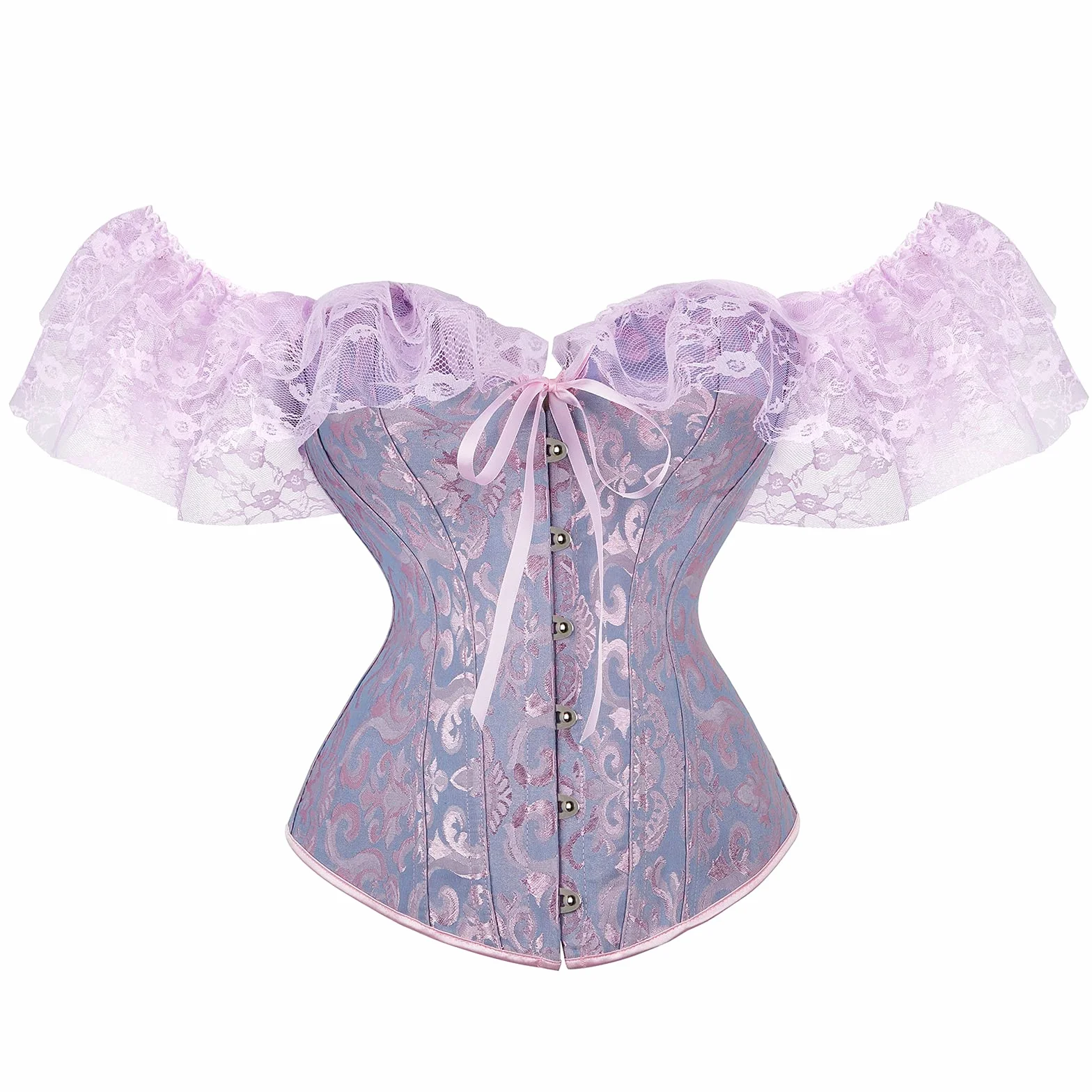 Kobiety Sznurowane Gorset Talia Topy Seksowne Kwiatowe Slim Fishbone Bandaż Ściągacze Gorset Bielizna Bodyshaper Cincher Owinięte Topy