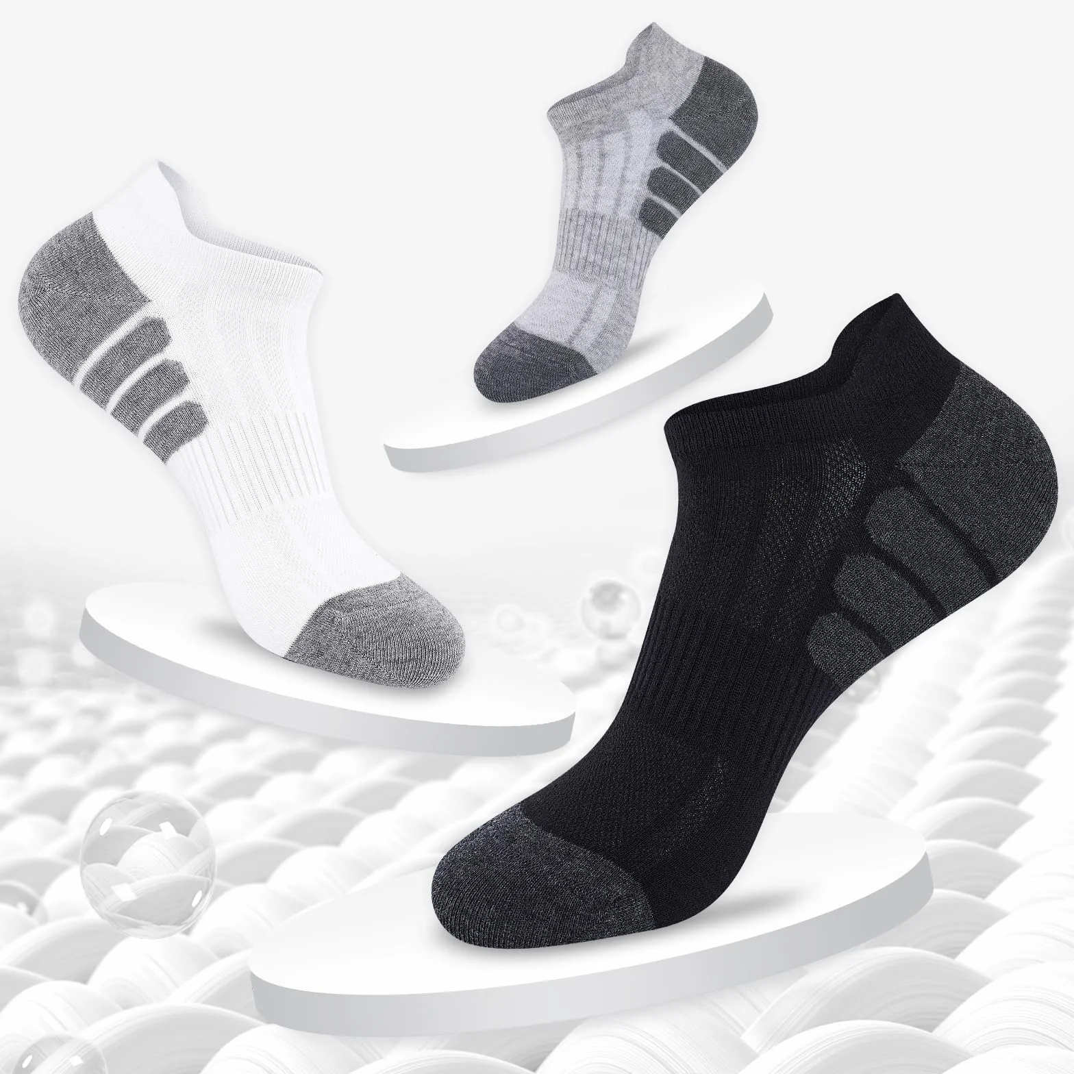 Sneaker Skarpety Męskie Damskie, Oddychające i Wygodne Bawełniane Skarpety Sportowe ze Wsparciem Łuku, Idealny do Biegania, Treningu, Noszenia na co Dzień, 10 Paar