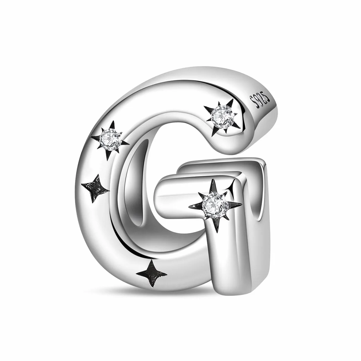Litera Charm zawieszka damskie alfabet A-Z 925 srebra sterlingowego dla bransoletki Charms Koraliki odpowiednie dla Pandora bransoletki, Kompatybilny z europejskimi bransoletami