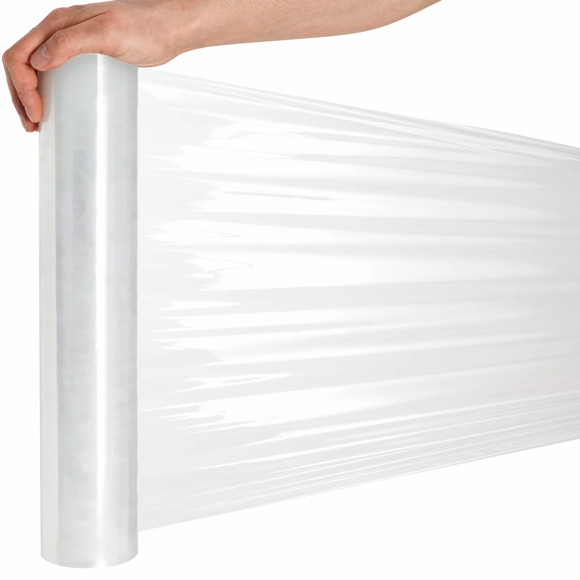 RAGO folia stretch transparenta do mebli ręcznie rolowane I paletowa materiał opakowaniowy (7,5 x 7,5 x 40 cm) 0,9 kg I 150m