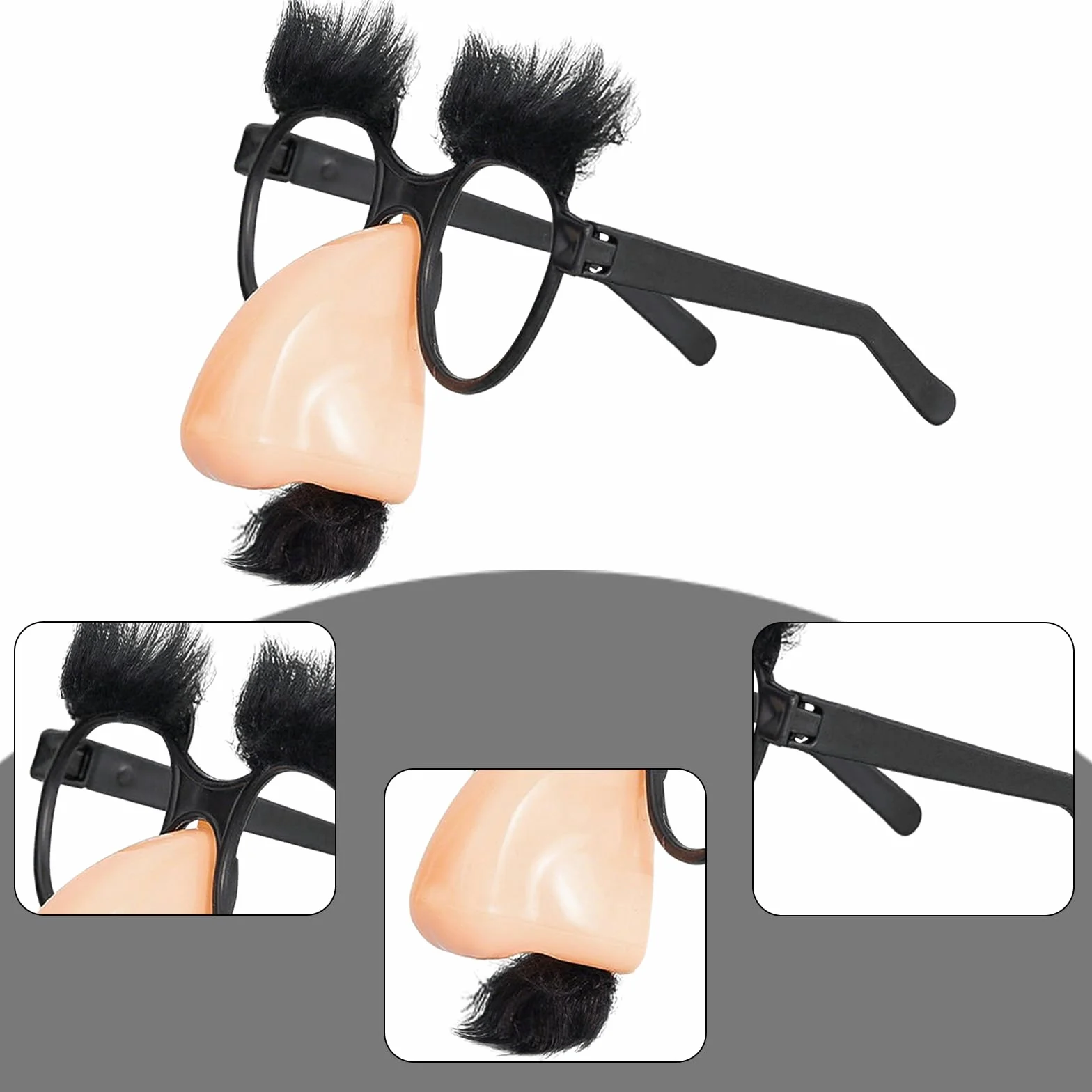 Śmieszne Okulary Maskujące z Nosem i Wąsami Duży Nos Dekoracyjne Okulary na Halloween, Maskarada, Karnawał, Cosplay, Wyposażenie na Imprezę