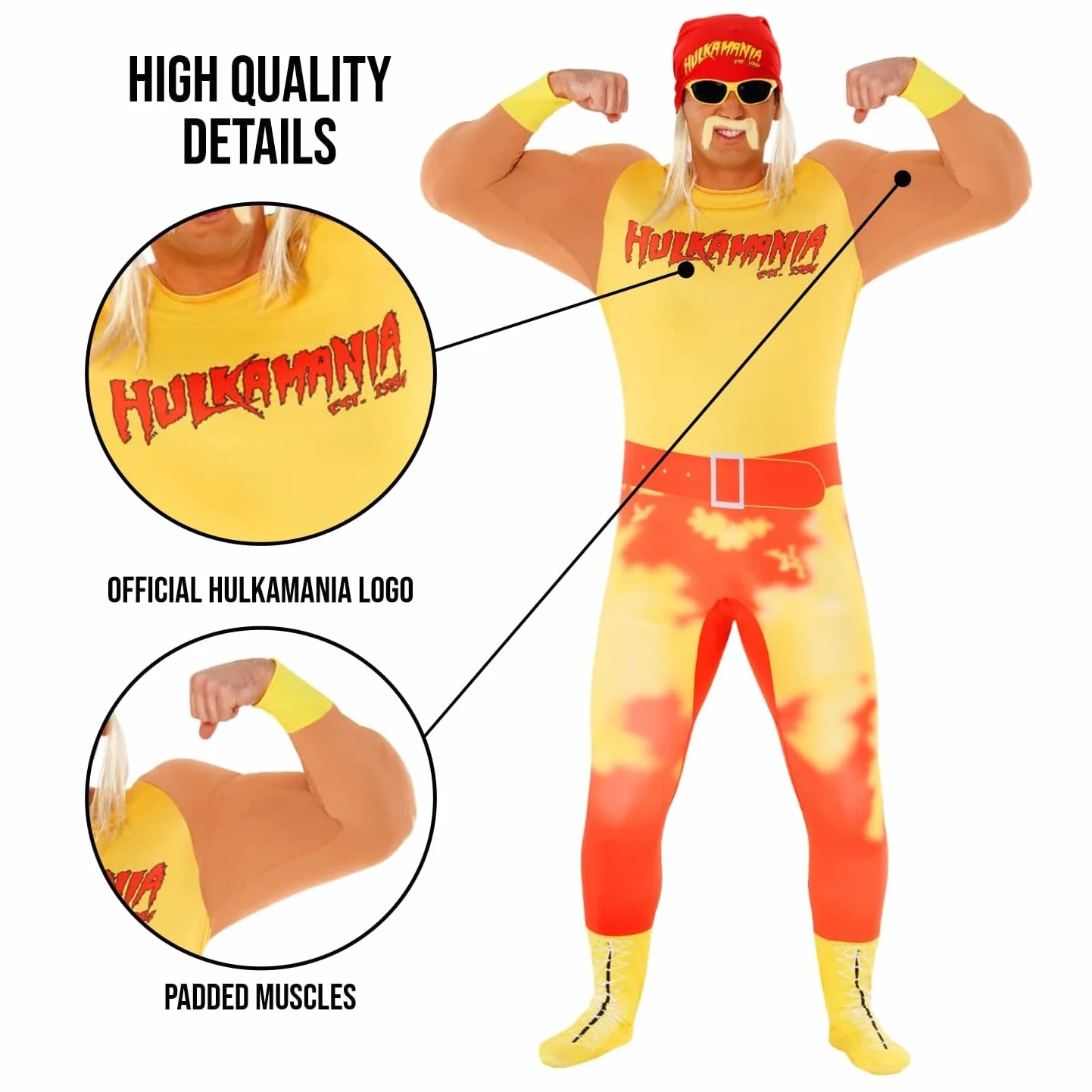 Morph Oficjalny kostium Hulka Hogana dla dorosłych - kostium na Halloween