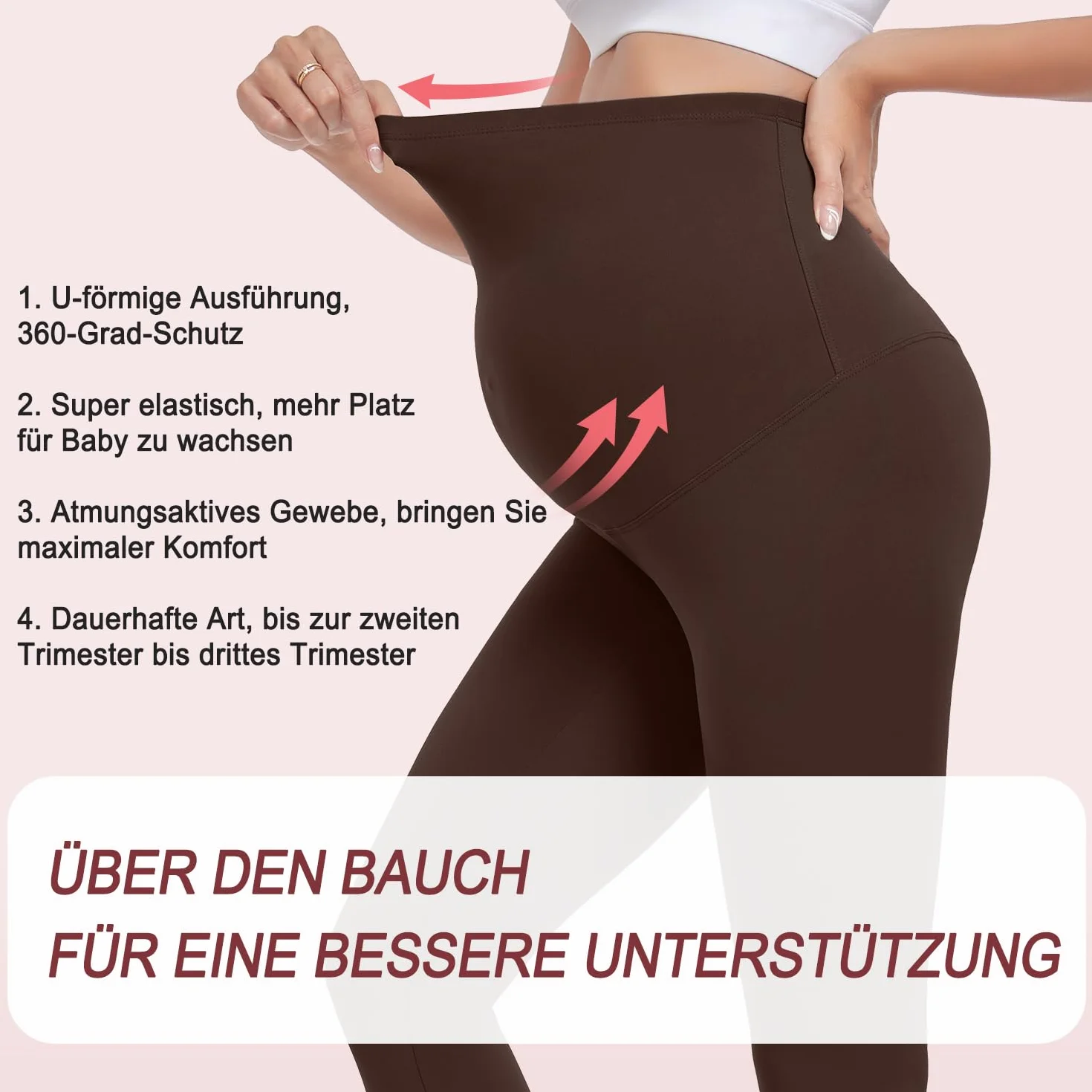 ACTINPUT Legginsy ciążowe damskie, nieprzezroczyste, z wysokim stanem, elastyczne, dla kobiet w ciąży