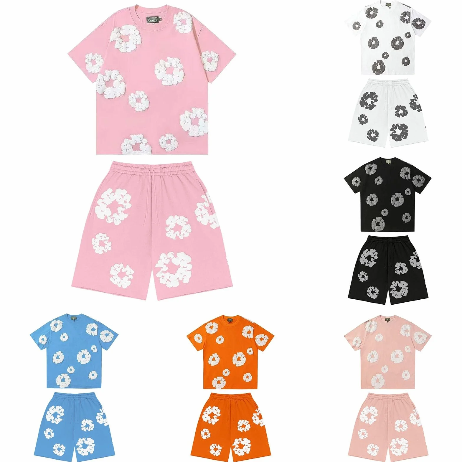Męski dres do joggingu, koszulka i szorty, zestaw męskich szortów i t-shirtów, letni, dwuczęściowy strój treningowy, dres sportowy, krótki rękaw, rozciągliwy, strój fitness, na plażę, urlop, L