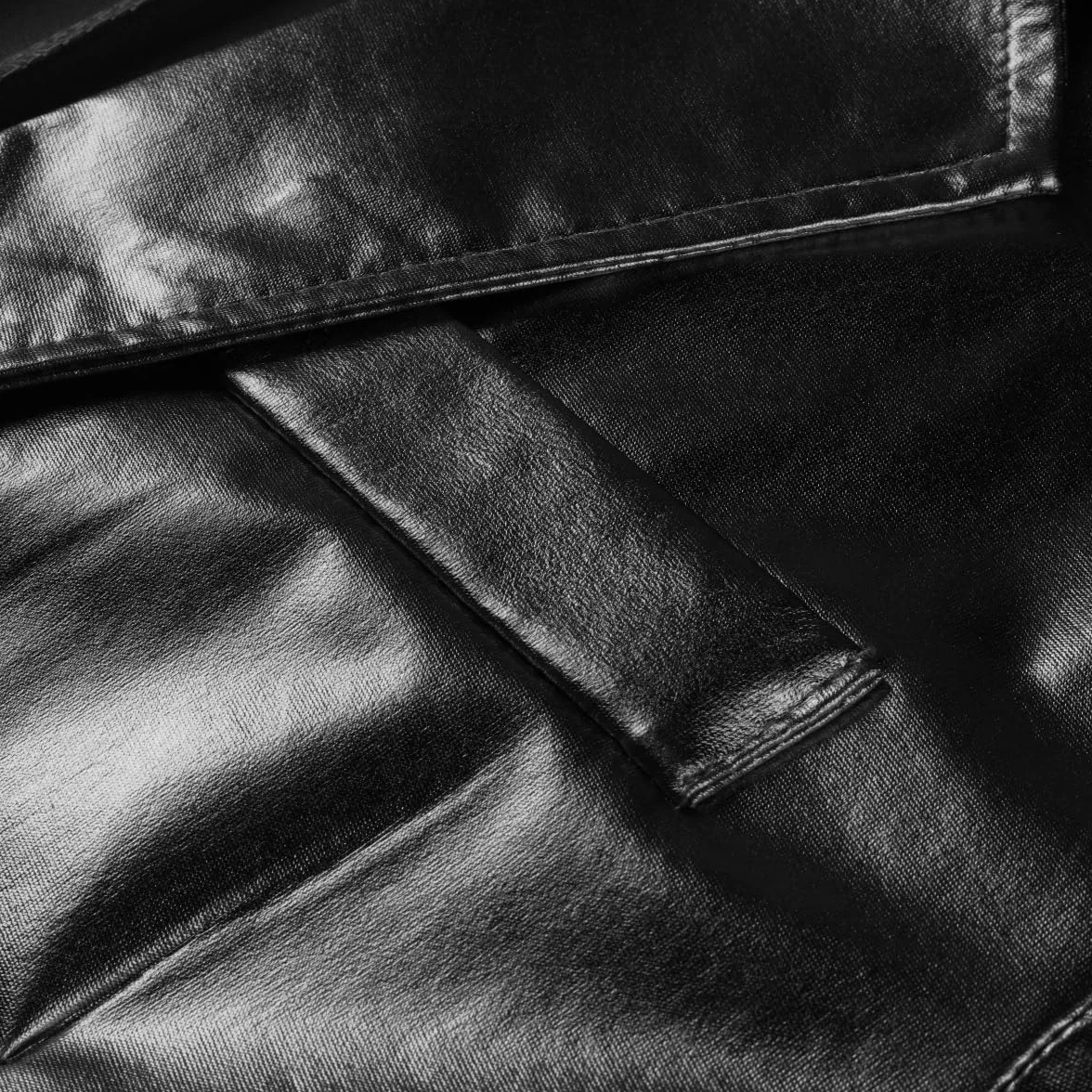 Allthemen Męskie błyszczące 2-częściowe garnitury slim fit 1 guzik smoking garnitury codzienna kurtka spodnie na wesele