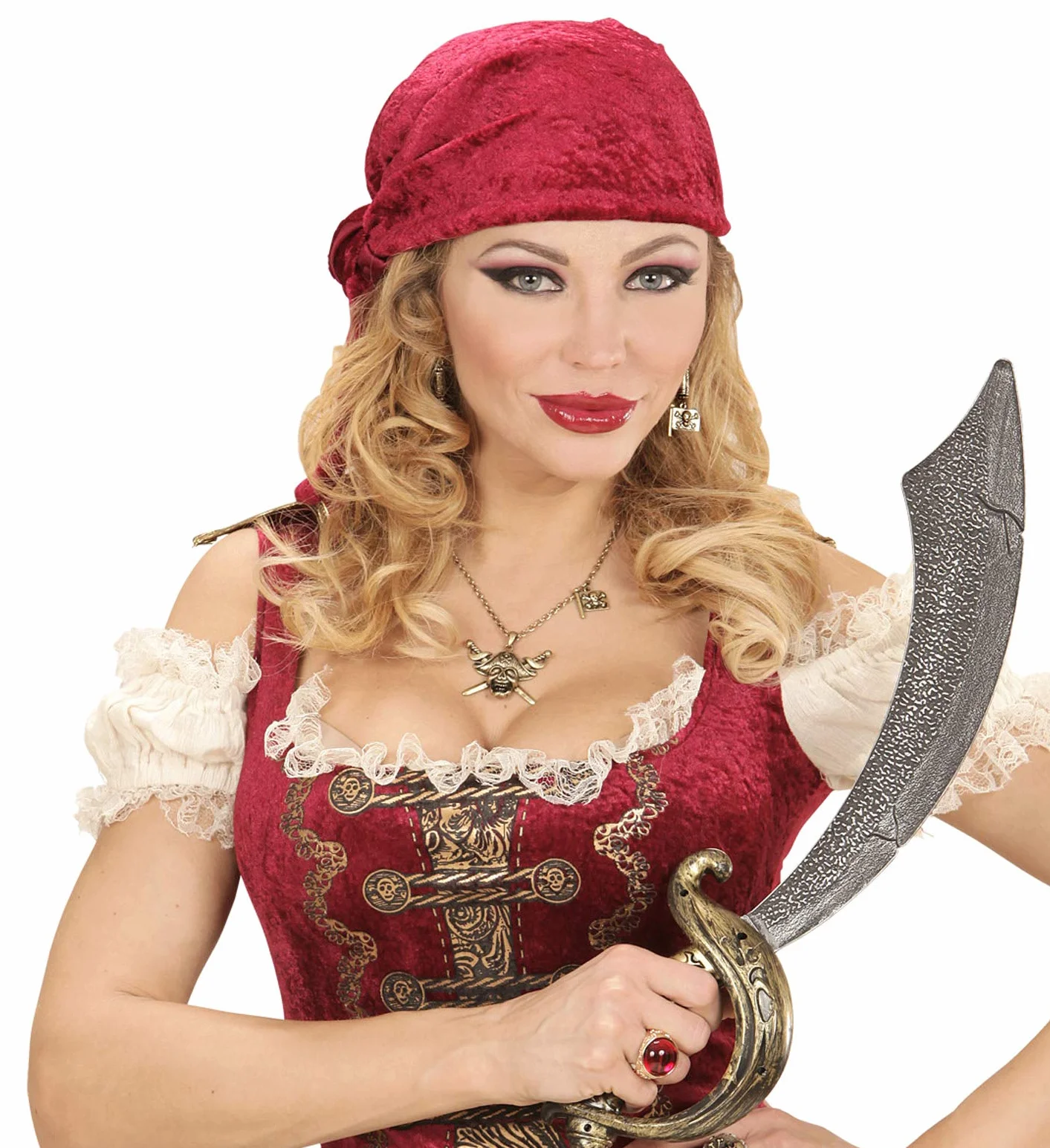Widmann - Pierścionek z kamieniem szlachetnym dla dorosłych unisex, piraci, szlachta, biskupi, królowie i królowe, wampiry, Halloween, karnawał