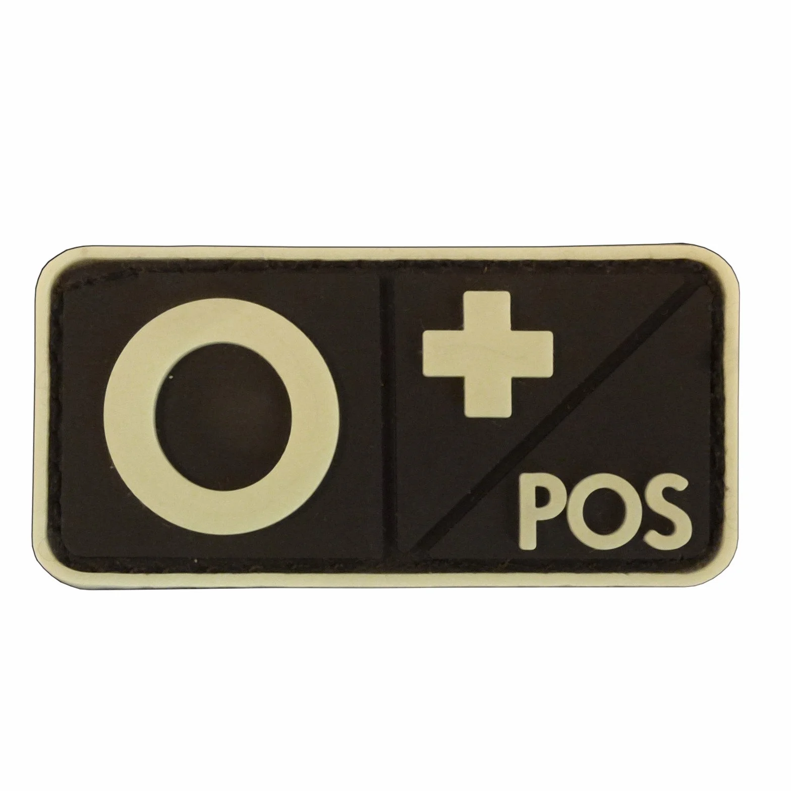 O POS Blood Type GITD Glow in the Dark PVC Rubber 3D Hak Patch