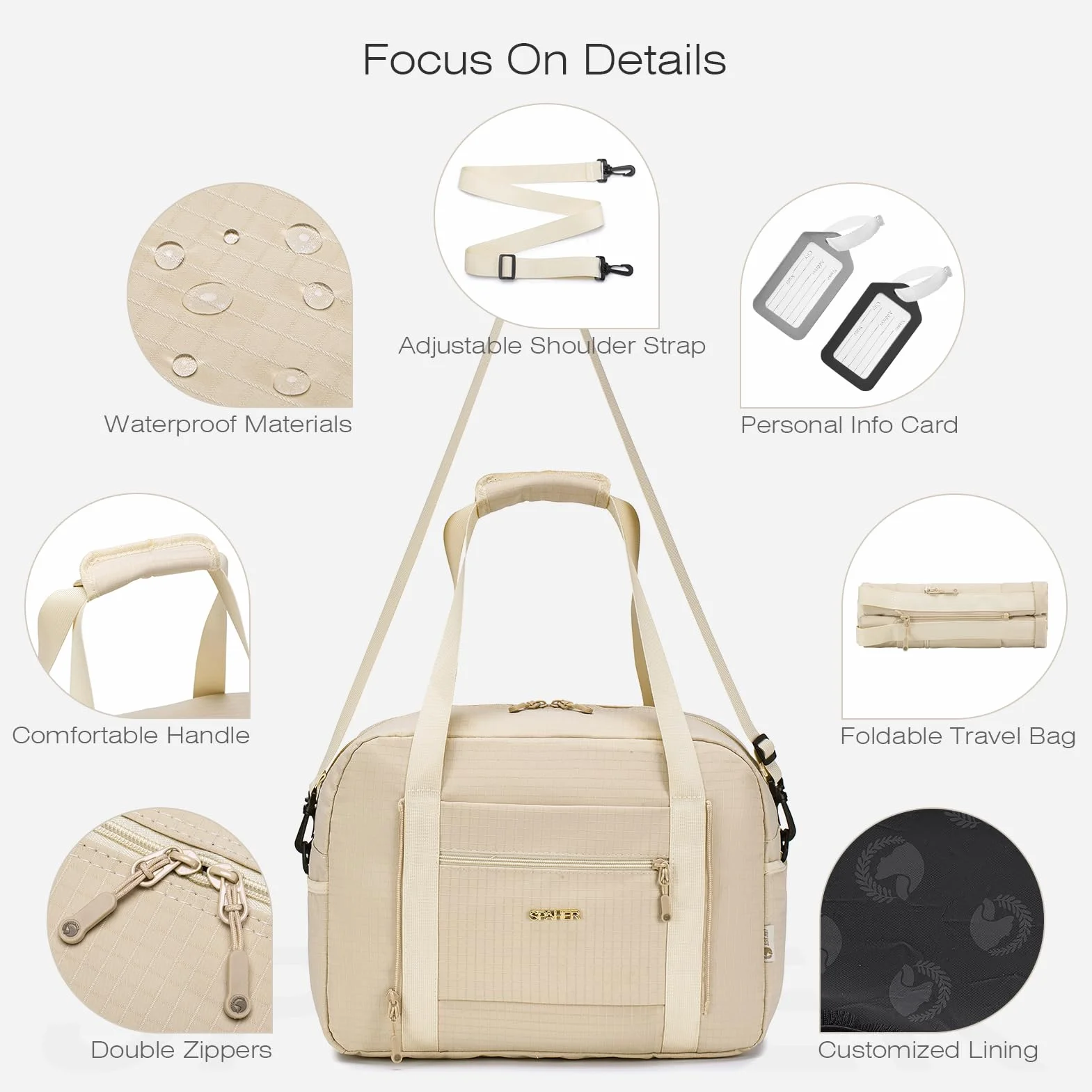 SPAHER Torba Podróżna Bagaż Podręczny 40x30x15 British Airways Torba Sportowa Weekendowa Pływacka Wodoodporna Torby Szpitalna Ciążowa Fitness Cabin Duffle Bag dla kobiet Mężczyźni