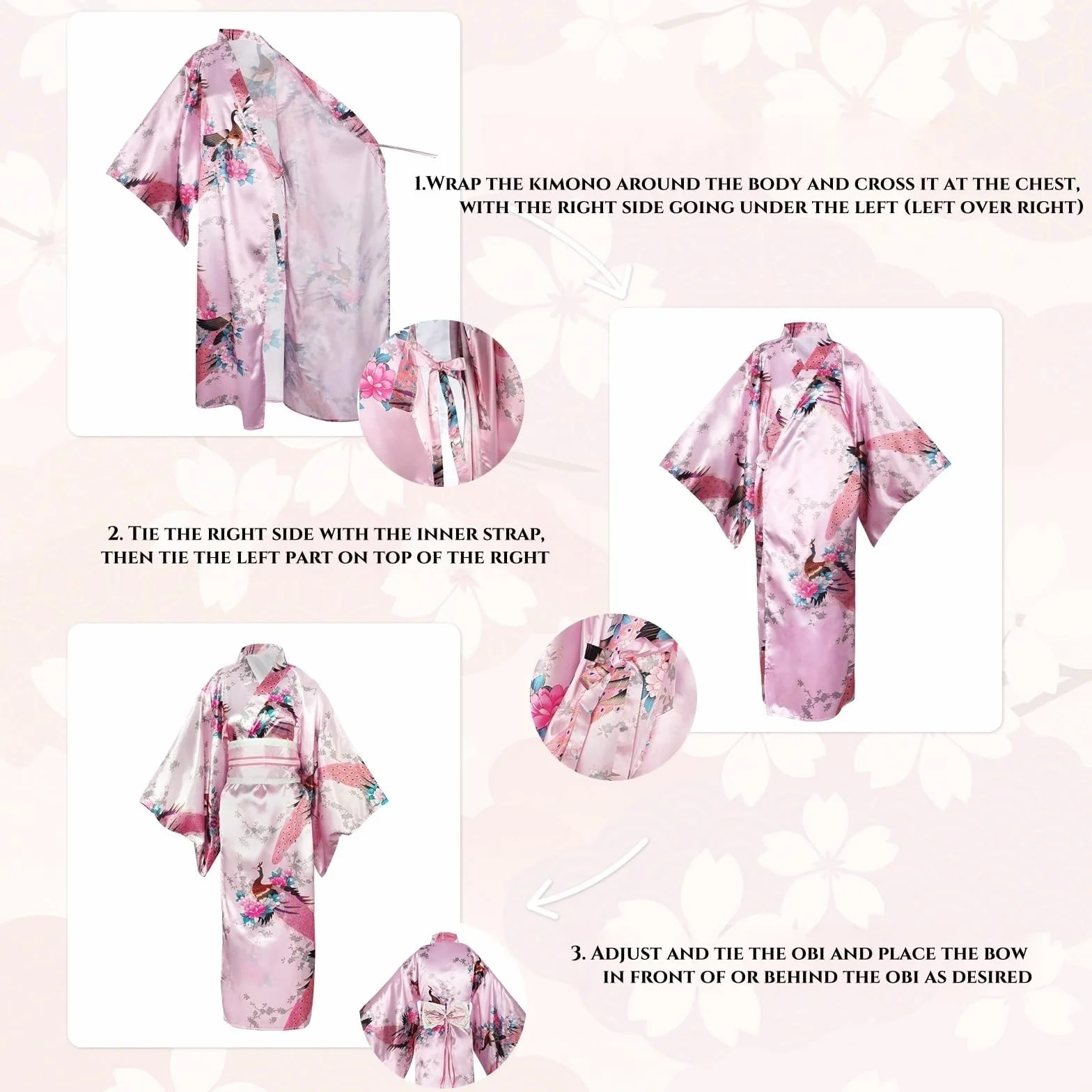 Tradycyjne japońskie kimono dla kobiet, japoński damski szlafrok Yukata, sukienki w stylu japońskim dla kobiet, kostium cosplay, satynowy szlafrok na imprezę, spa lub ślub, ze składanym wachlarzem i