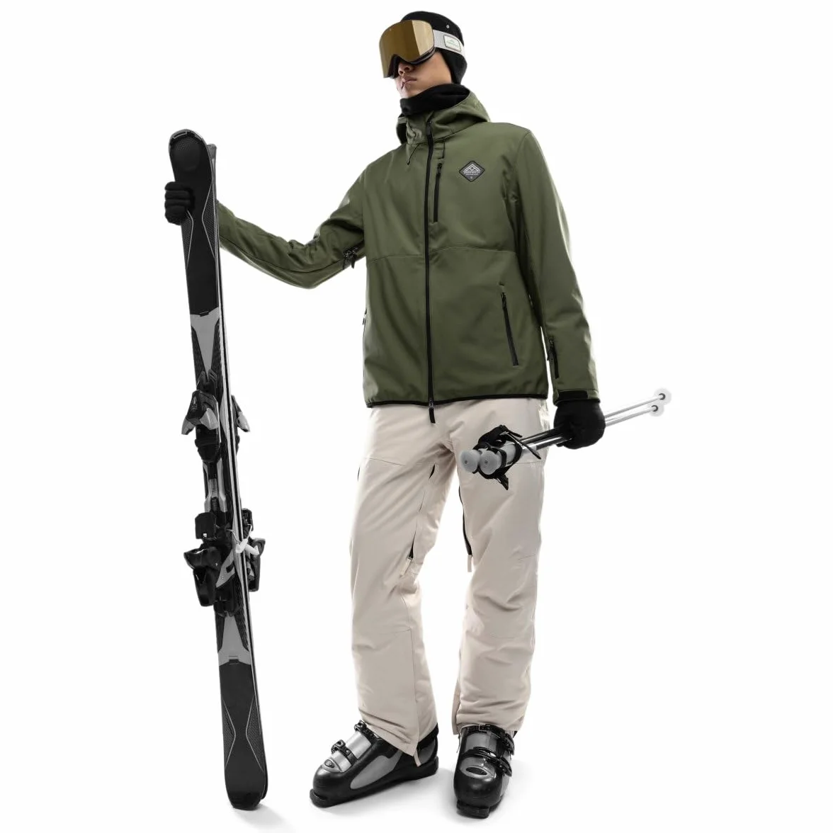 SIROKO - Kurtka Narciarska Softshell Siroko W2 Army - XS - Zielony