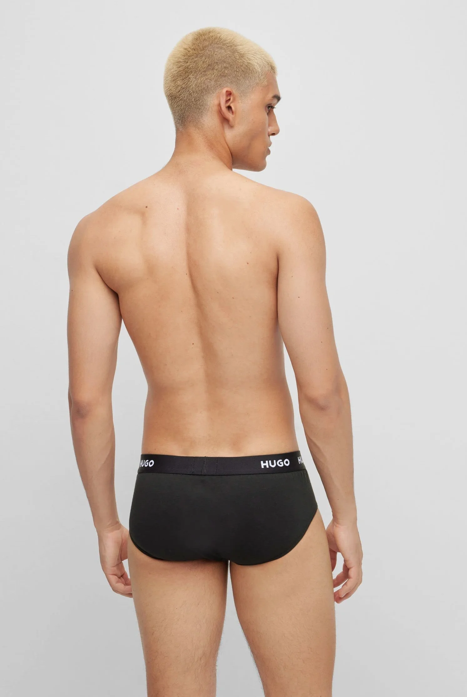 HUGO Męskie slipy hipbrief Tripletpack (3 sztuki), czarny (Black1), XXL
