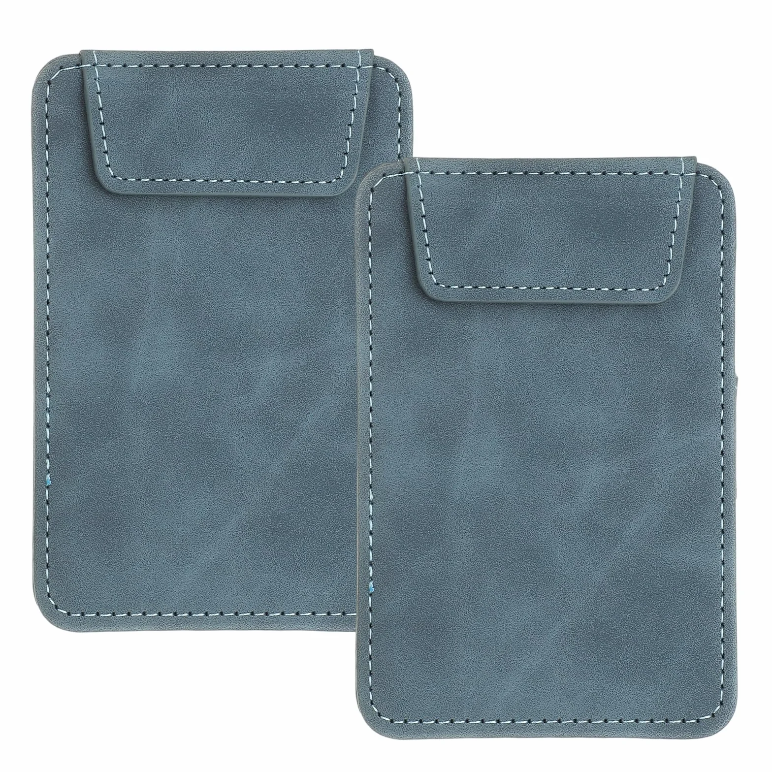 QUARKZMAN 2 szt. Mini Clipboard, 5" x 3" Małe skórzane uchwyty na długopisy, mały rozmiar magnetyczny tablet do pisania do biura, biznesu, restauracji i hoteli (niebieski)