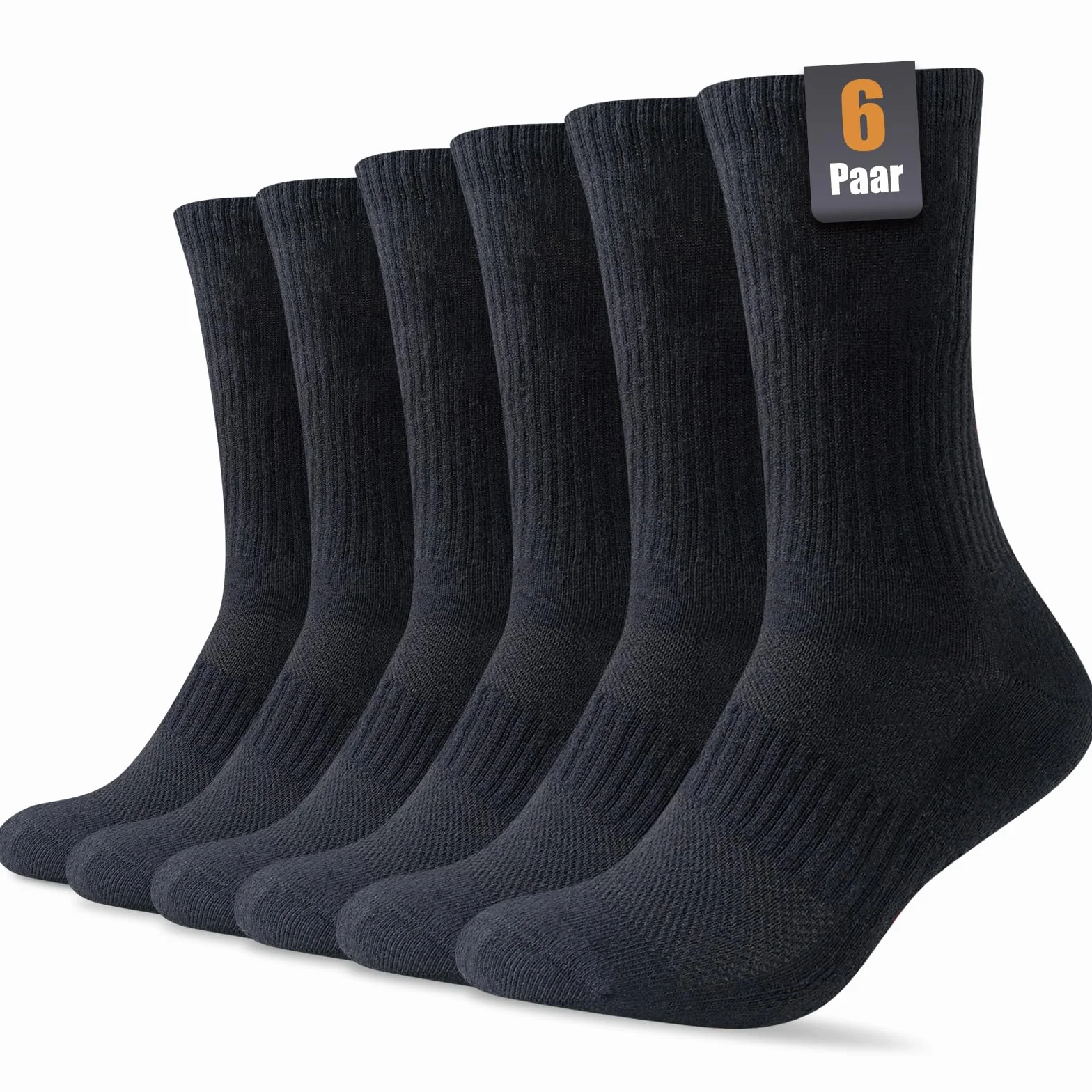 SockWaddles Skarpety Dla Mężczyzn i Kobiet, Bezszwowe Skarpety Bawełniane, Oddychające i Ochronne Przed Pęcherzami Skarpety Sportowe, Idealne do Pracy, Biegania, Wędrówek, 6 Par Unisex