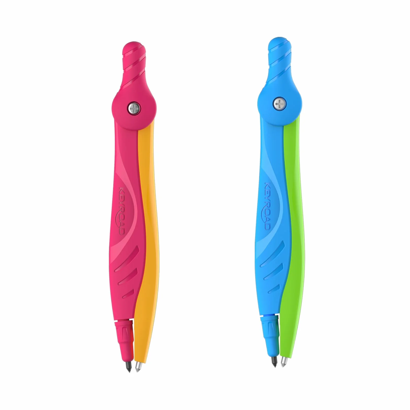 KEYROAD Cyrkiel z tworzywa sztucznego w etui pastelowy / 1 sztuka/wielokolorowy/cyrkiel szkolny kompas/kompas z tworzywa sztucznego/pudełko z tworzywa sztucznego/cyrkiel idealny do szkoły