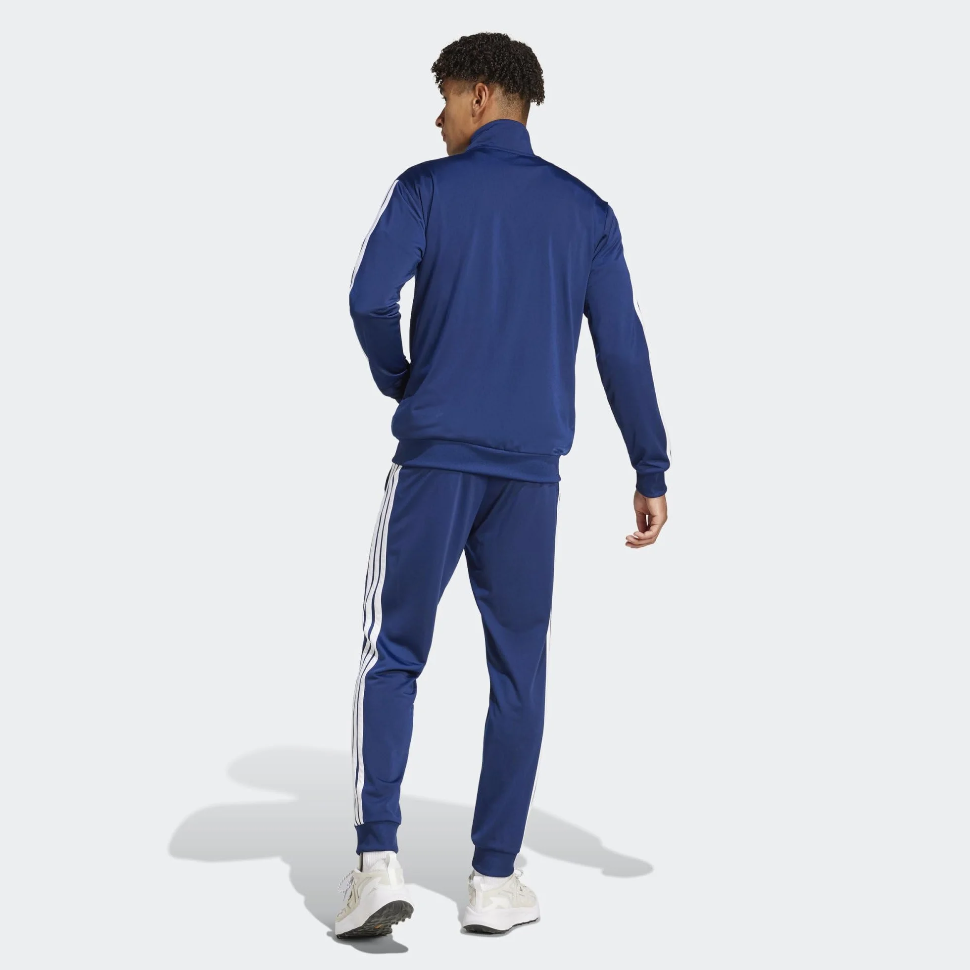 adidas Mężczyźni SPORTSWEAR BASIC 3 STRIPES TRICOT TRACKSUIT, Dark Blue, S