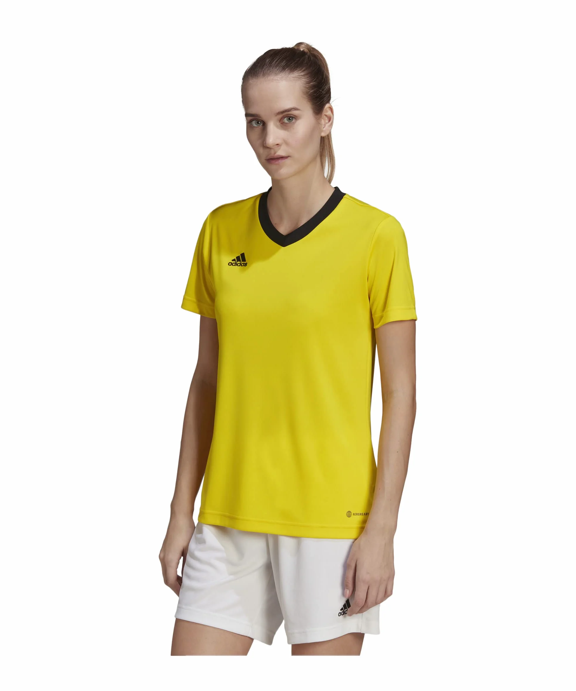 Adidas Kobiety Entrada 22 VT609 Koszulka, Team Yellow/Black, XL