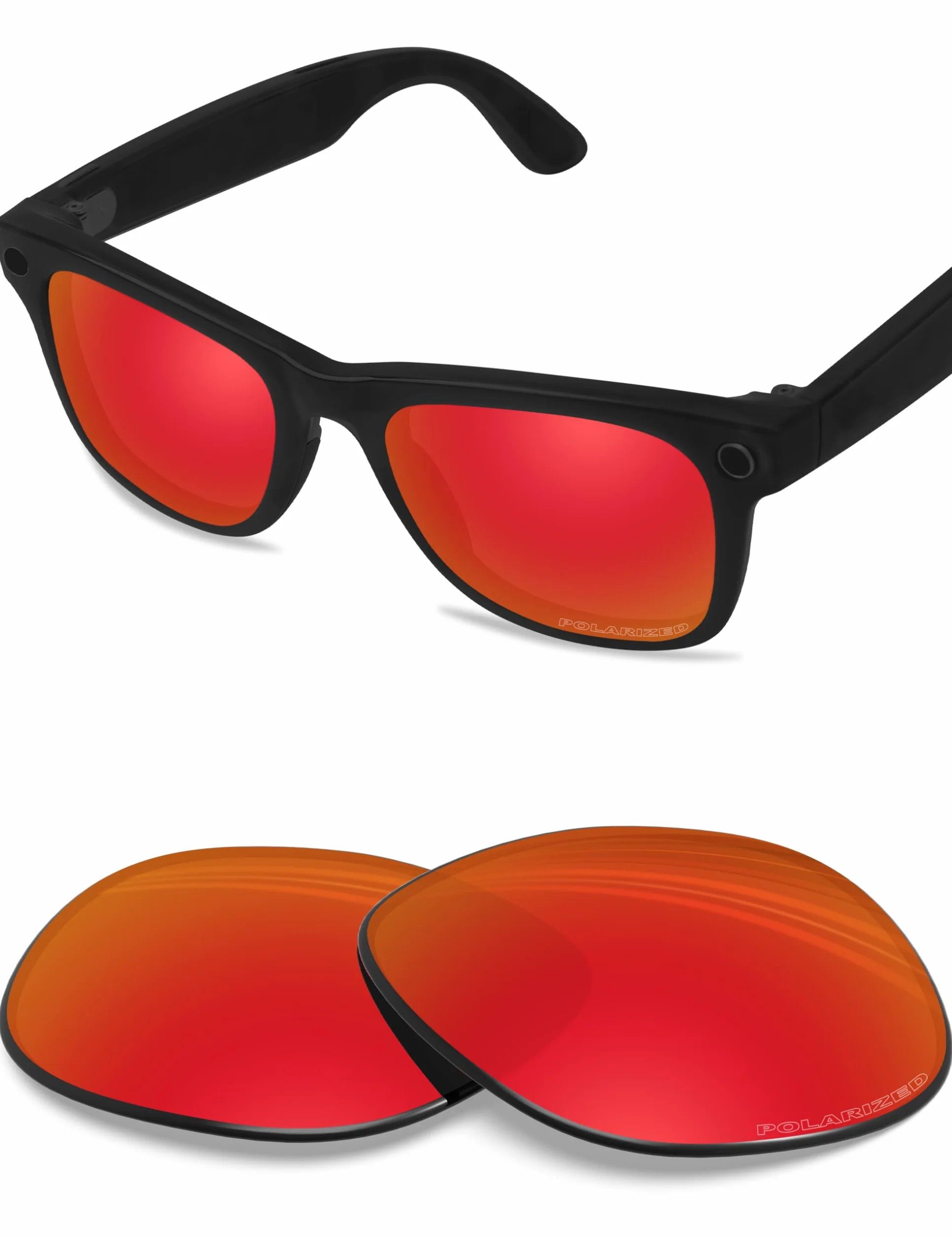 BLAZERBUCK Antysolne fotochromowe i spolaryzowane soczewki zastępcze do RayBan Meta Wayfarer RW4008 53 mm okulary przeciwsłoneczne
