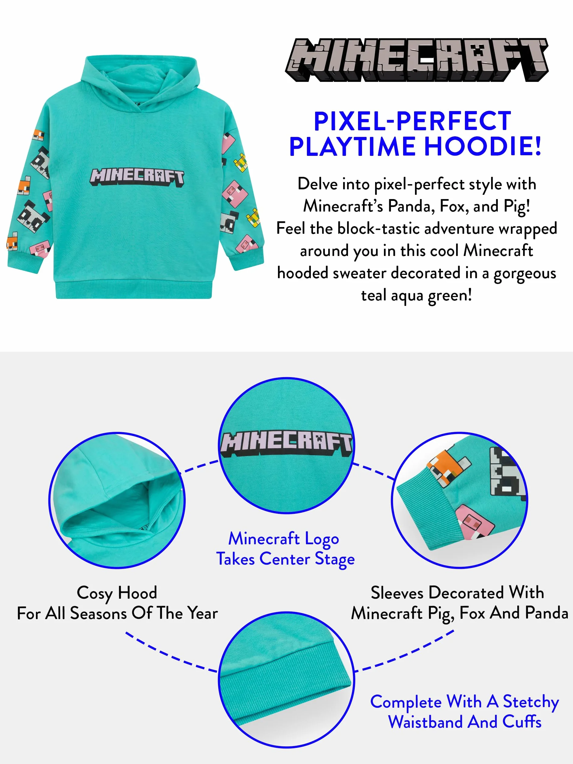 Bluza Minecraft dla Dziewczynek | Bluza Dla Dziewczynek Grających w Gry | Bluza Dla Dziewczynek-Gamerów | 116-158